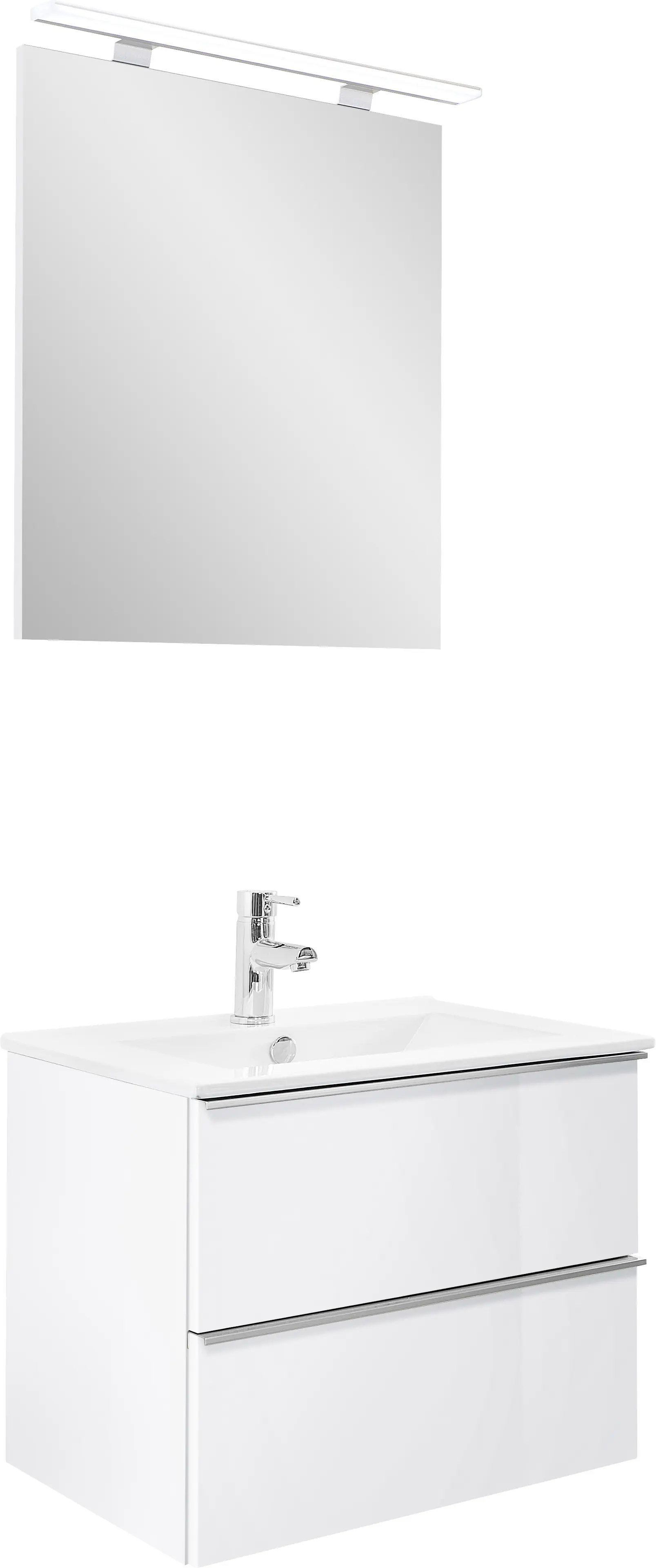 Primaster Bad-Set Düsseldorf weiß 61 cm LED-Leuchten, Keramikwaschtisch
