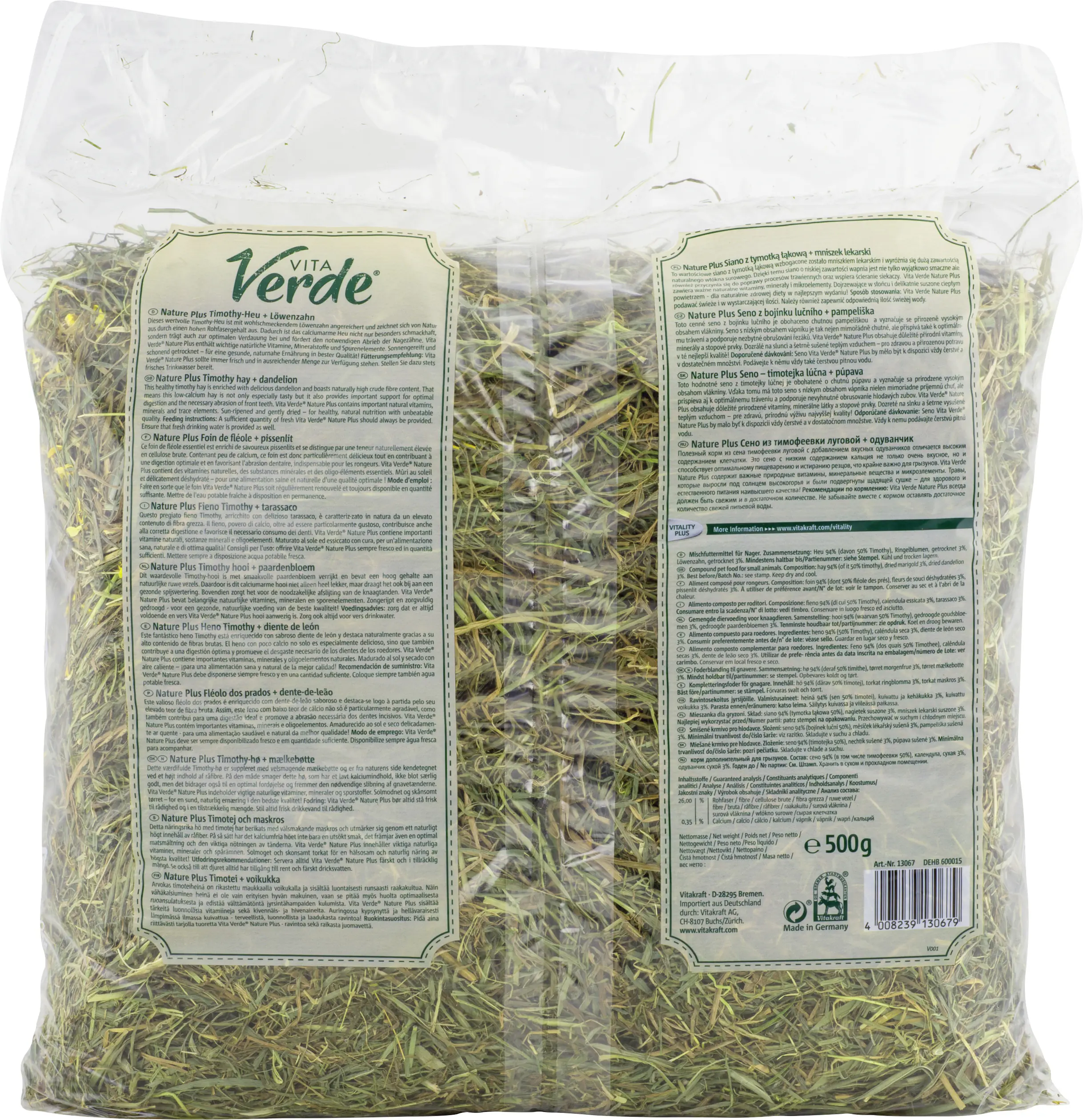 Vitakraft Vita Verde® Heu + Löwenzahn 500 g Vitakraft Vita Verde® Heu + Löwenzahn 500 g