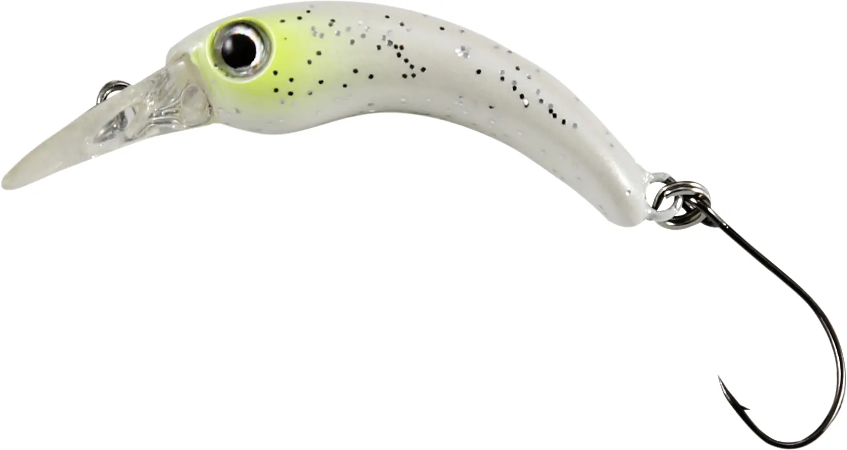 Paladin TF Wobbler Micro Curvy weiß-glitter 4cm/1,2g Tauchtiefe: 0,3-0,5m