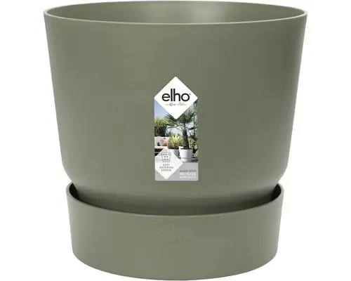 Elho Übertopf Greenville mit integrierten Wasserbehälter Kunststoff laubgrün Ø 19 x 18 cm