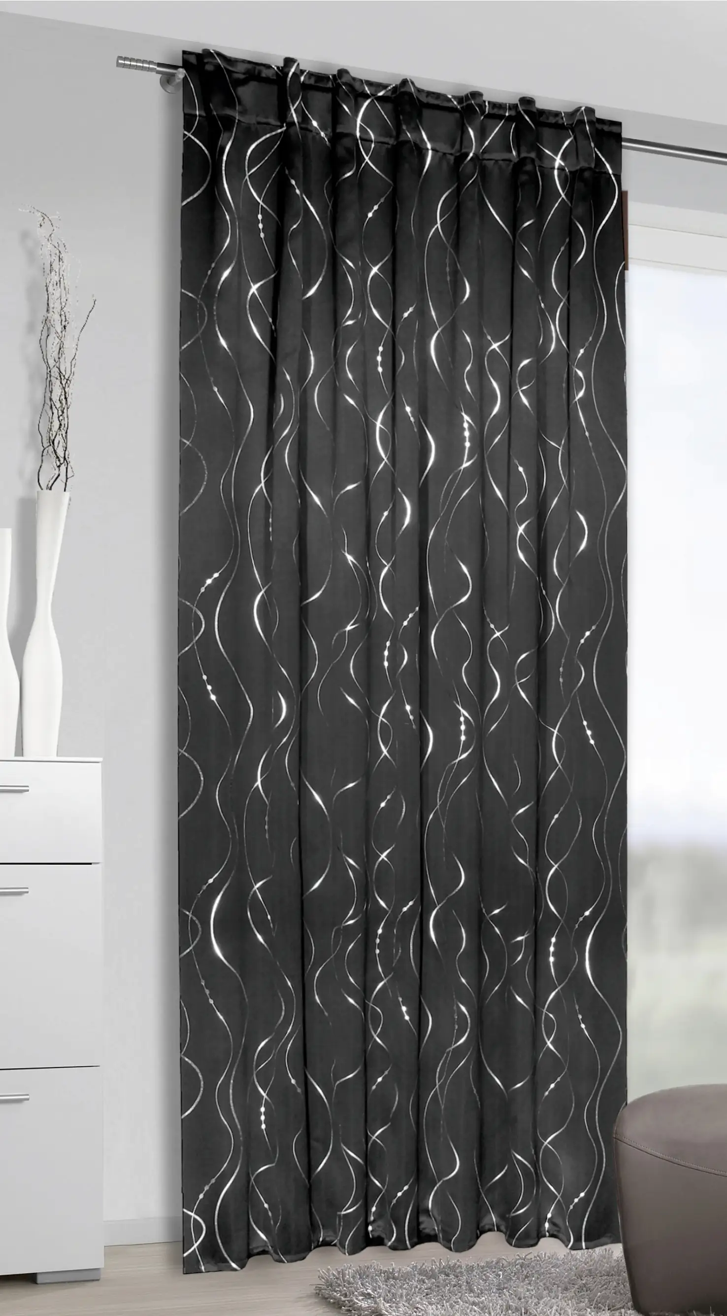 Neusser Collection Schlaufenschal verdeckte Schlaufen schwarz 135x245 cm