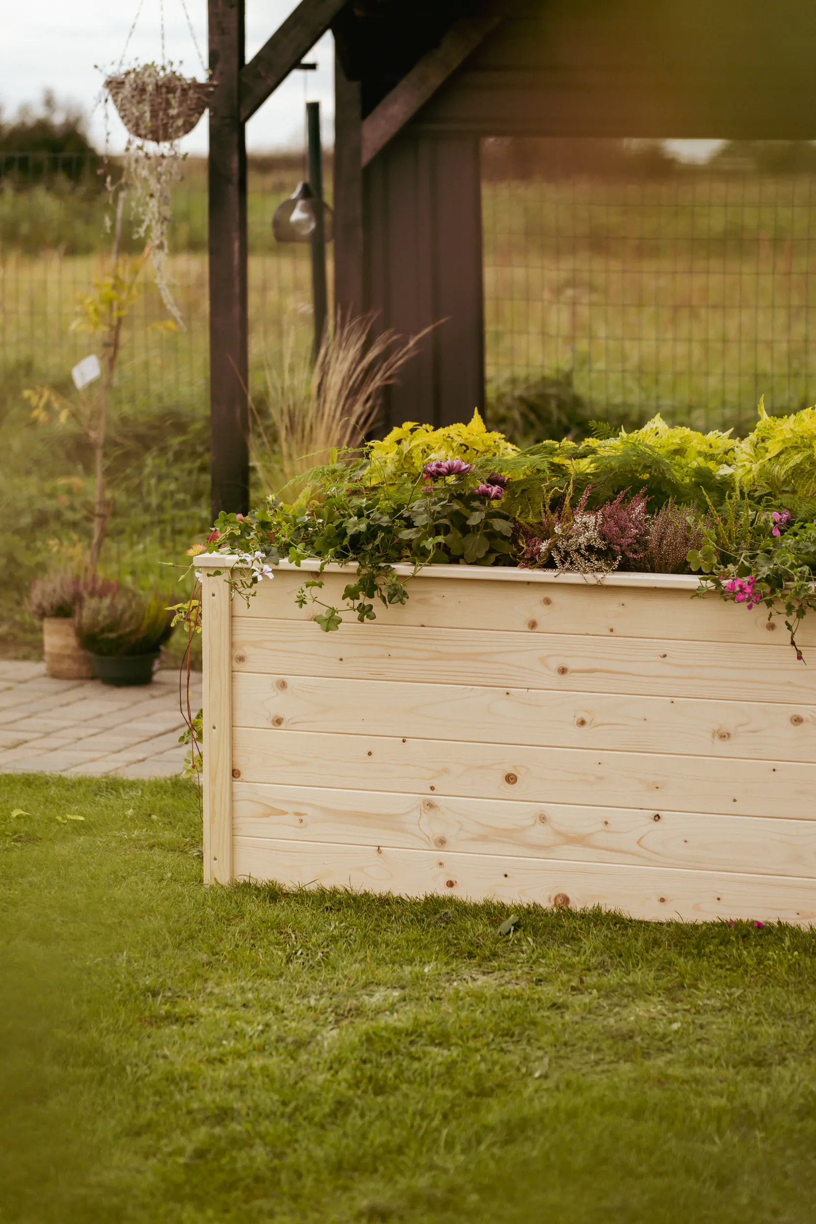 Upyard Hochbeet 200 x 72 x 70 cm natur mit Schutzfolie