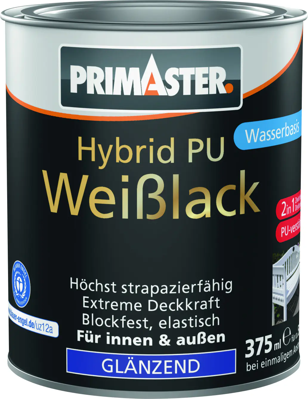 Primaster Hybrid PU-Weißlack weiß glänzend 375 ml