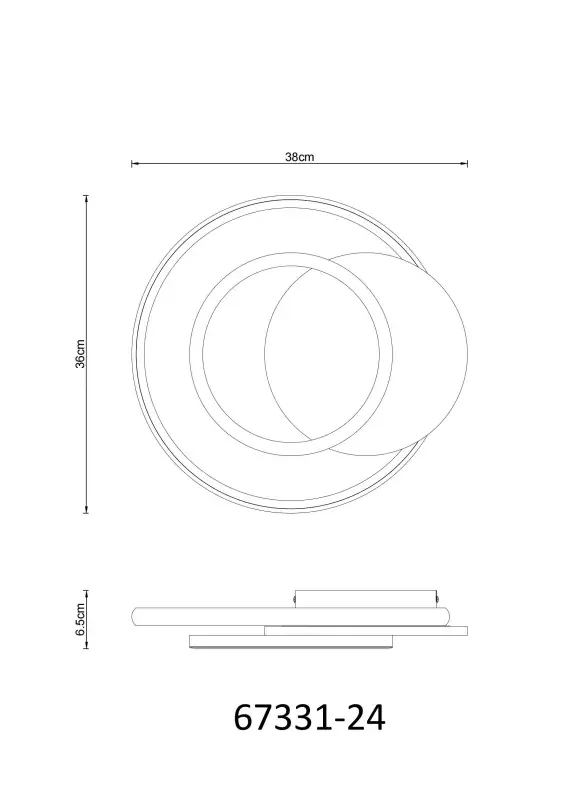 Globo Deckenleuchte Julio 38 x 36 cm L x B holzoptik dunkel warmweiß
