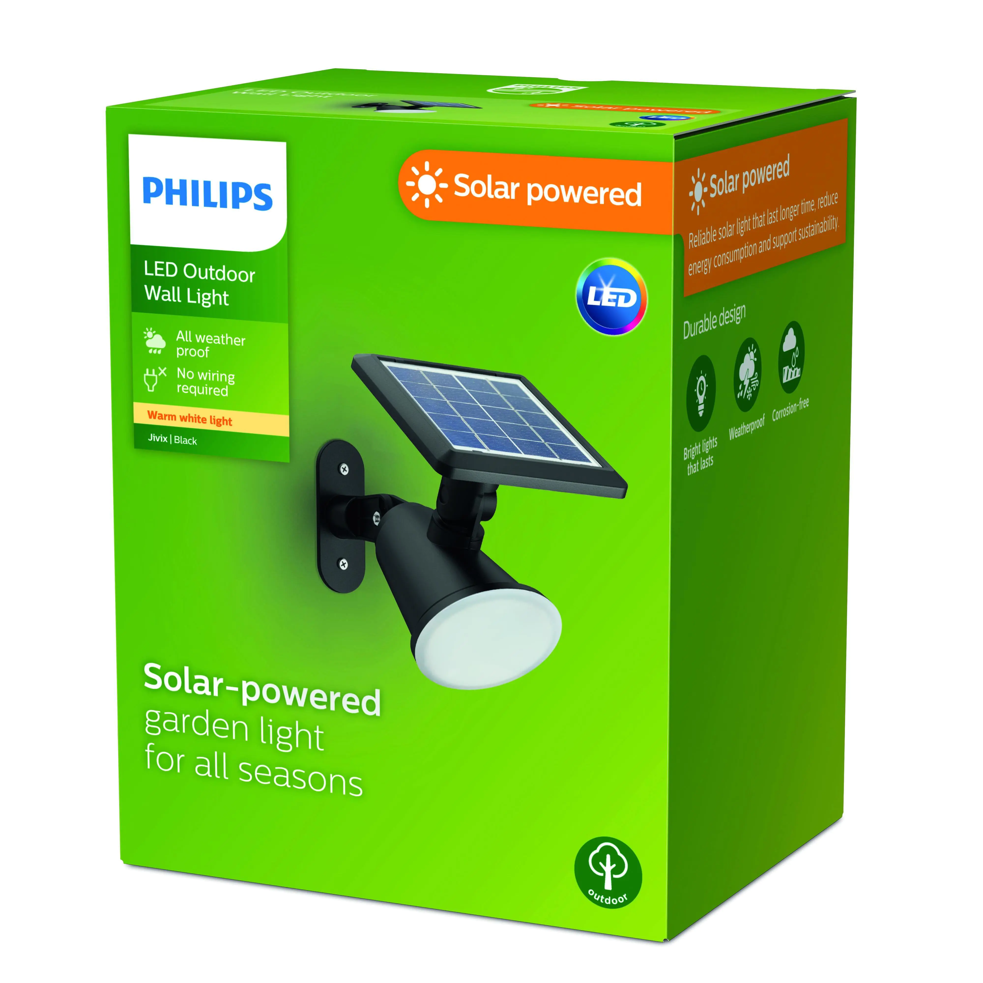 Solar Spot Wandleuchte Jivix 18,5 x 14,5 x 11,5 cm schwarz