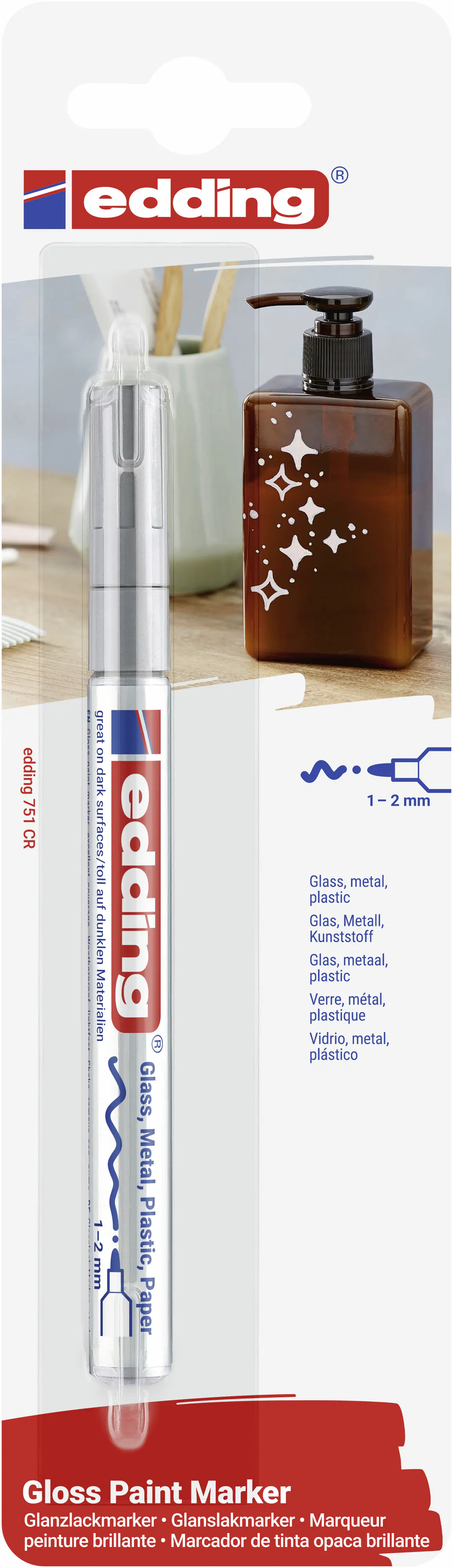 edding 751 Lackmarker silber 1 - 2 mm