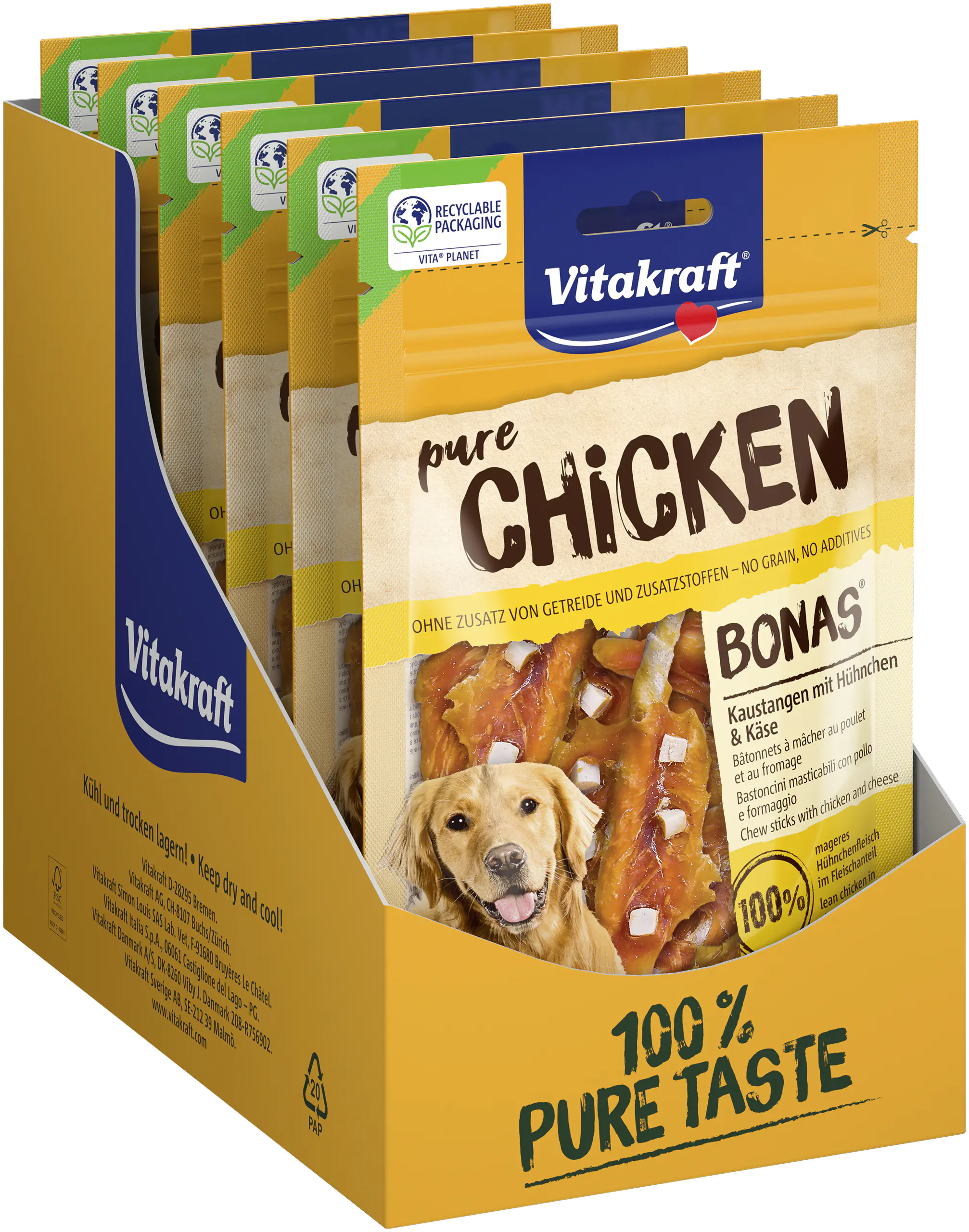 Vitakraft CHICKEN Bonas®Kaustange Huhn & Käse 80 g Vitakraft CHICKEN Bonas®Kaustange Huhn & Käse 80 g