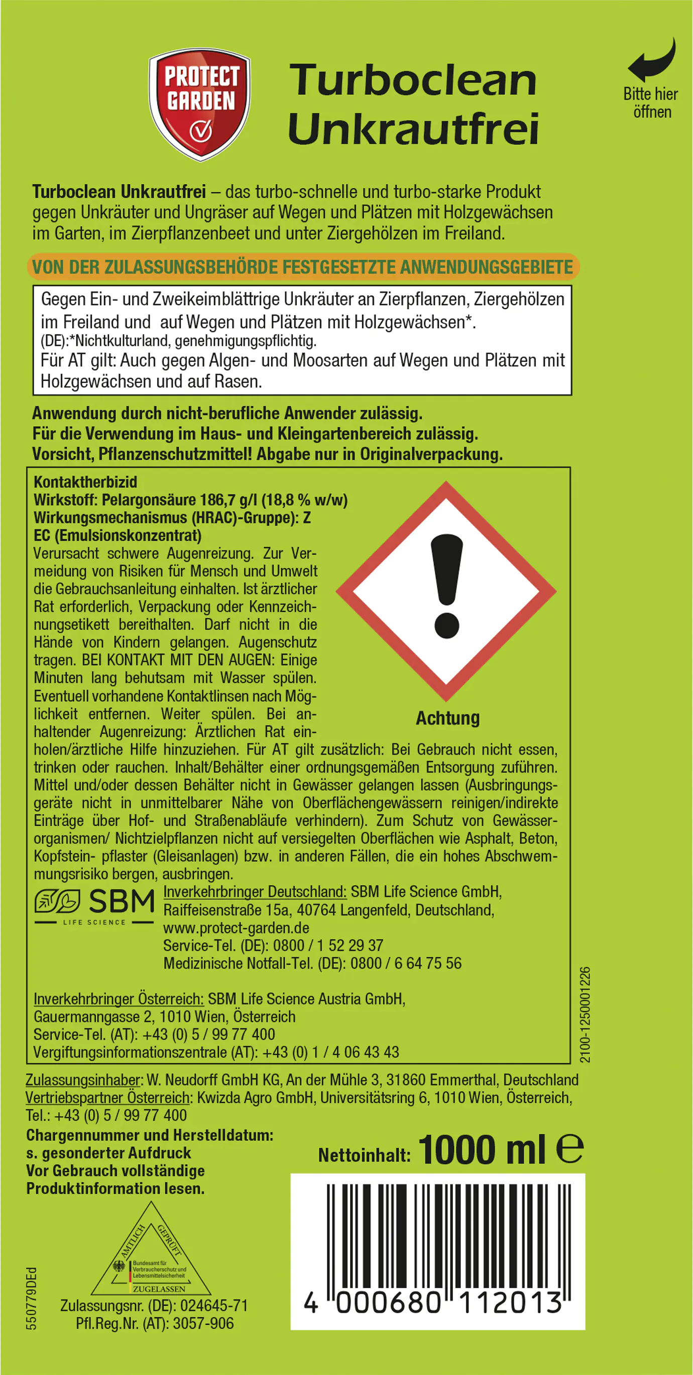 Protect Garden Turboclean Unkrautfrei 1 l