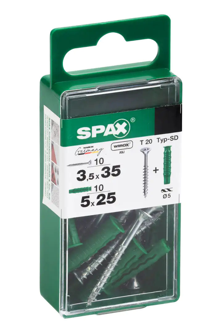Spax Universalschrauben + Dübel 3.5 x 35 mm TX 20 10 Schrauben + 10 Dübel