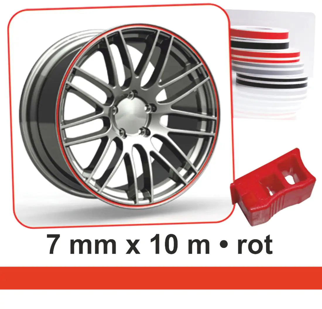 Hermann Schütz Zierstreifen Wheel-Stripes für Autofelgen rot 7mm x 10m