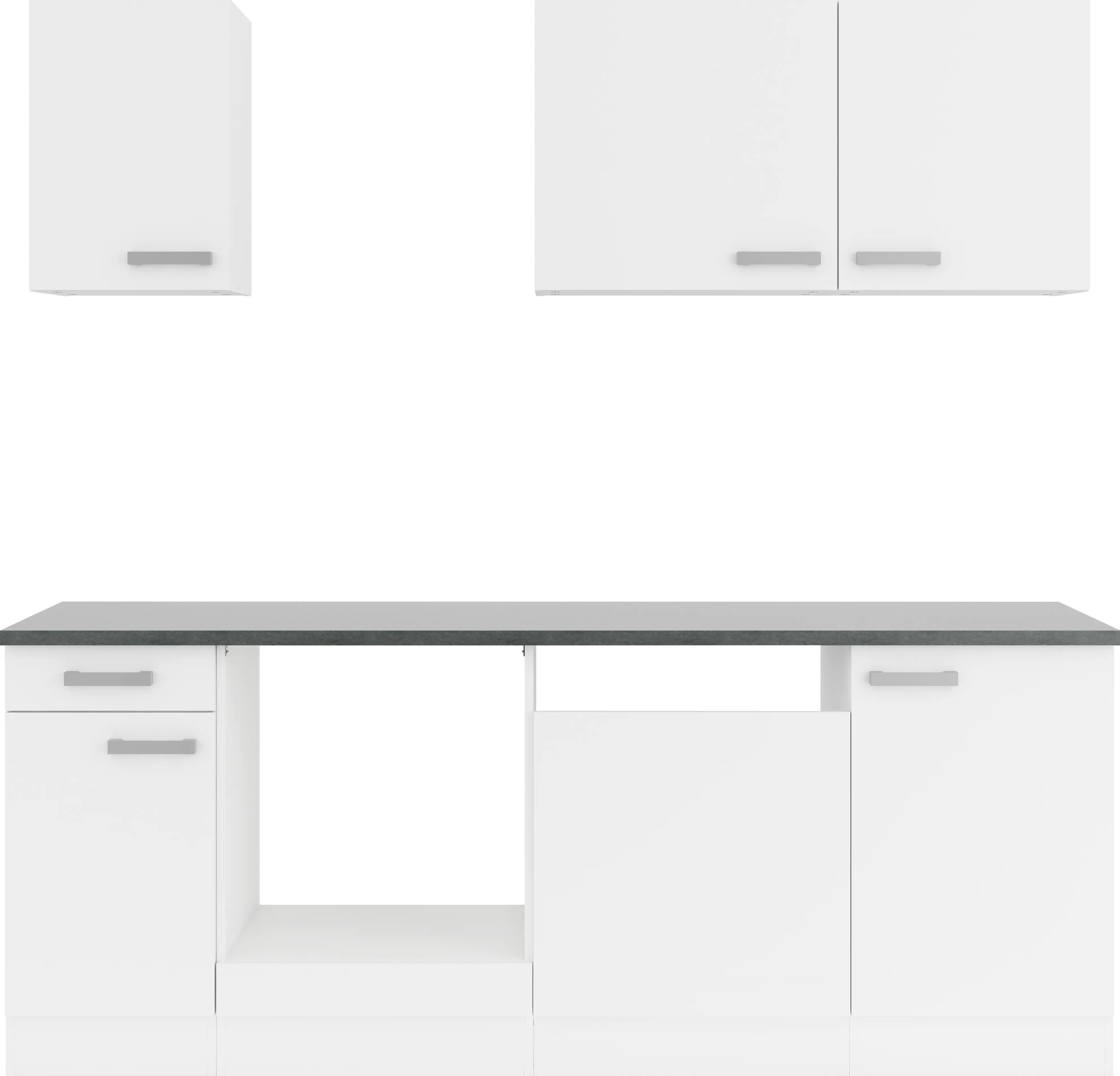 Optifit Küchenzeile Oslo 214 ohne Geräte weiß 210 cm 