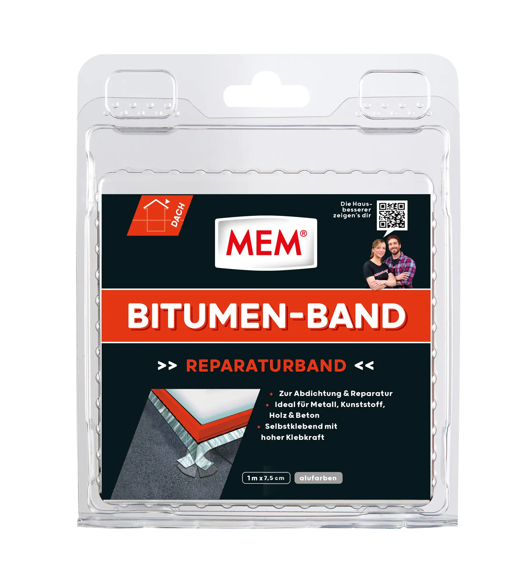 MEM Bitumen-Band 1 m x 7,5 cm alu