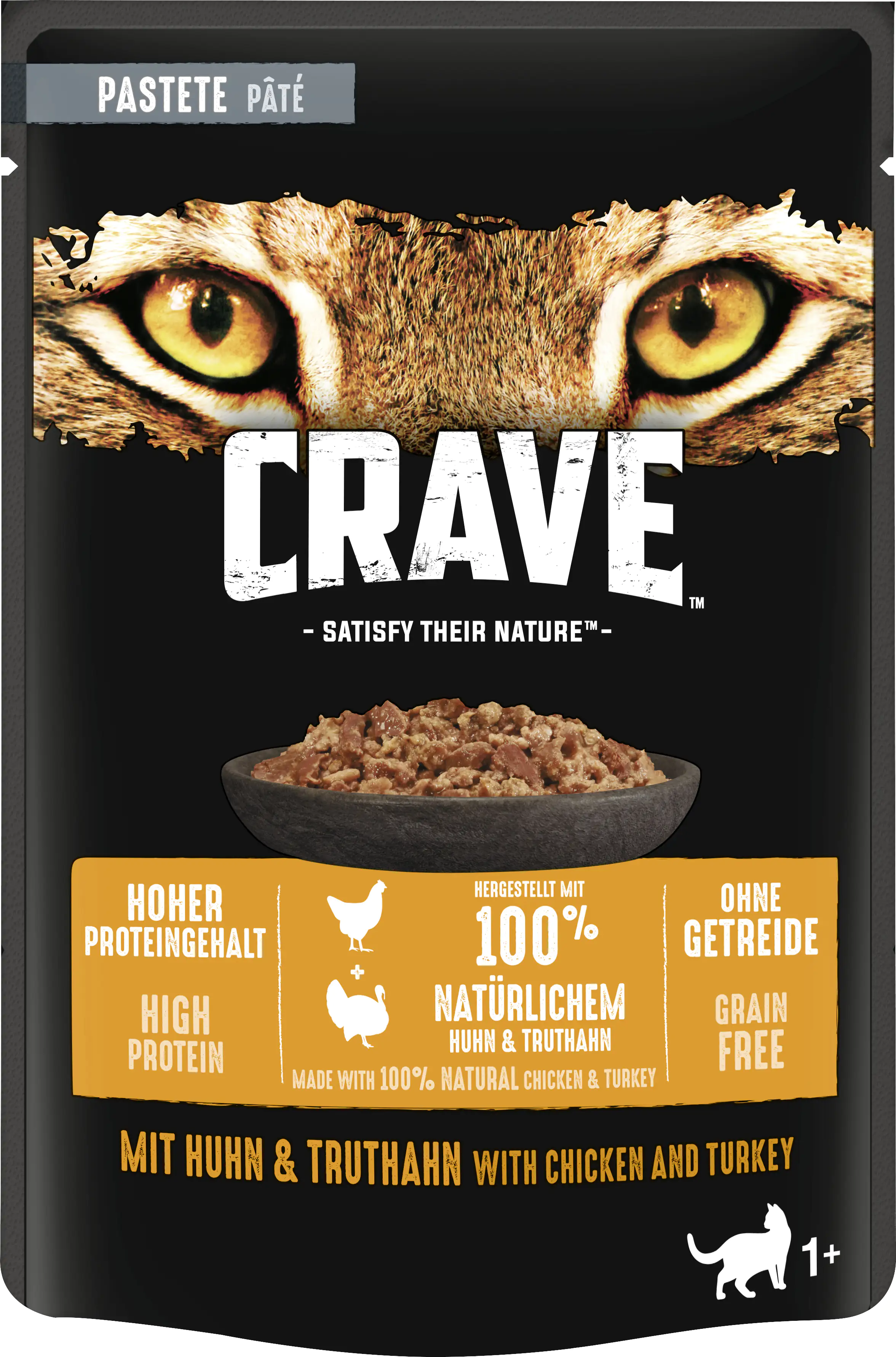Crave Adult Pastete mit Huhn und Truthahn Katzenfutter 85 g