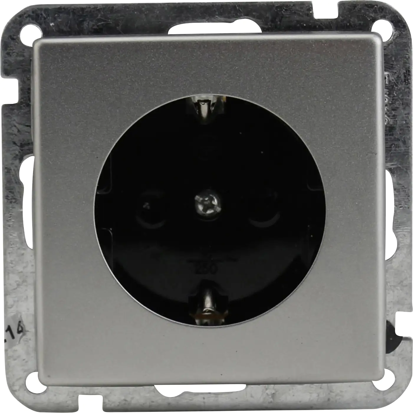 Unitec Steckdose mit Berührschutz edelstahl, Serie Imola