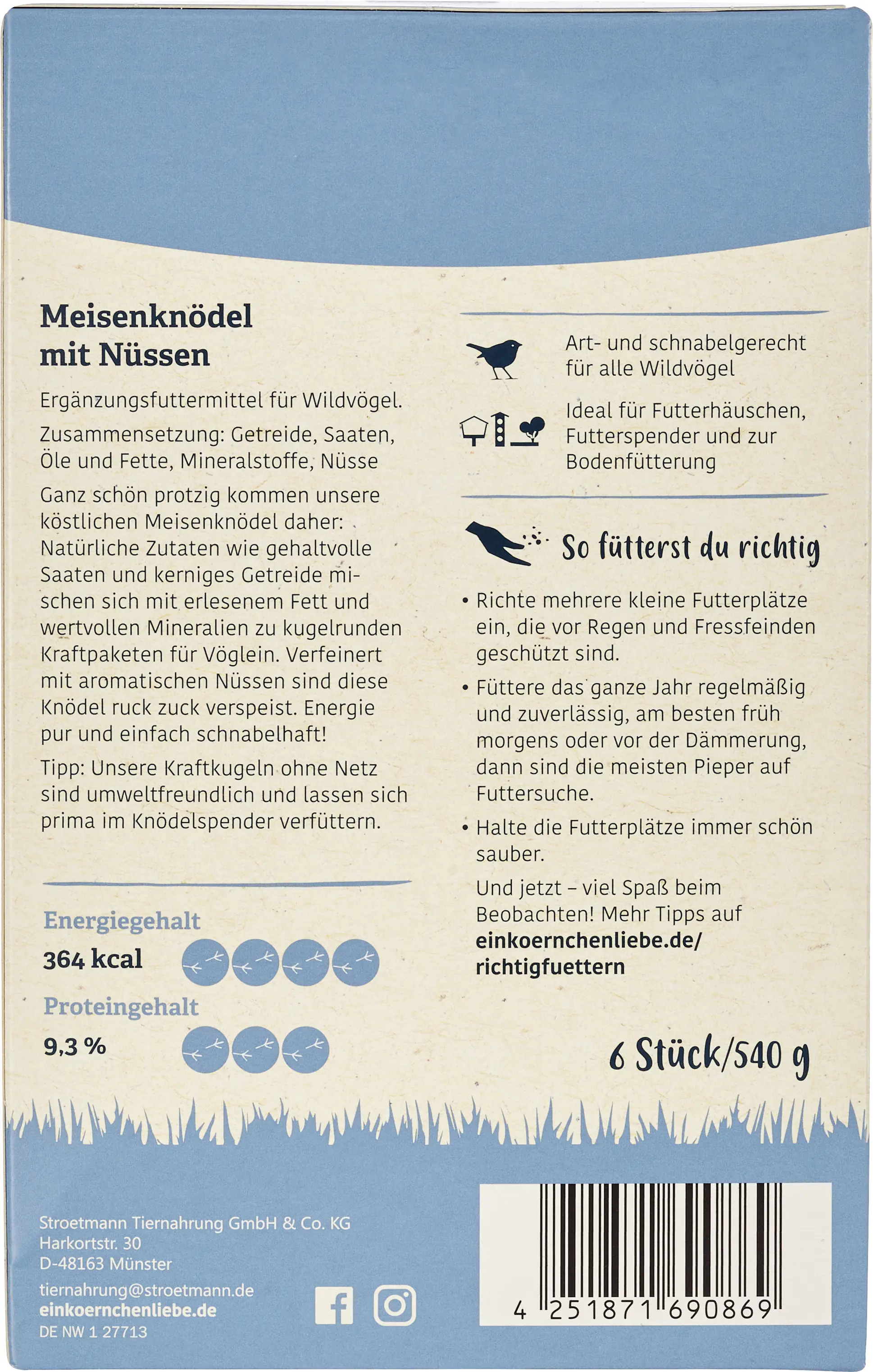 Elles Meisenknödel ohne Netz mit Nüssen 6 Stück