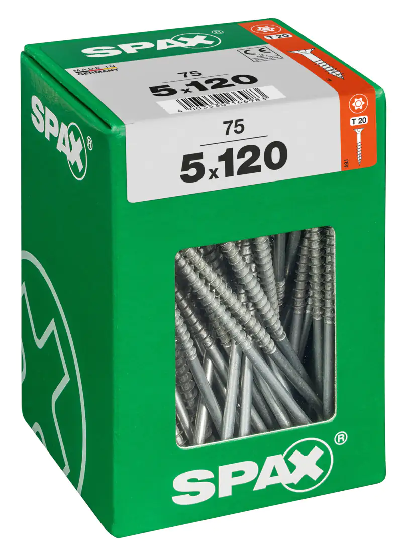 Spax Universalschrauben 5.0 x 120 mm TX 20 - 75 Stk. Spax Universalschrauben 5.0 x 120 mm TX 20 - 75 Stk.