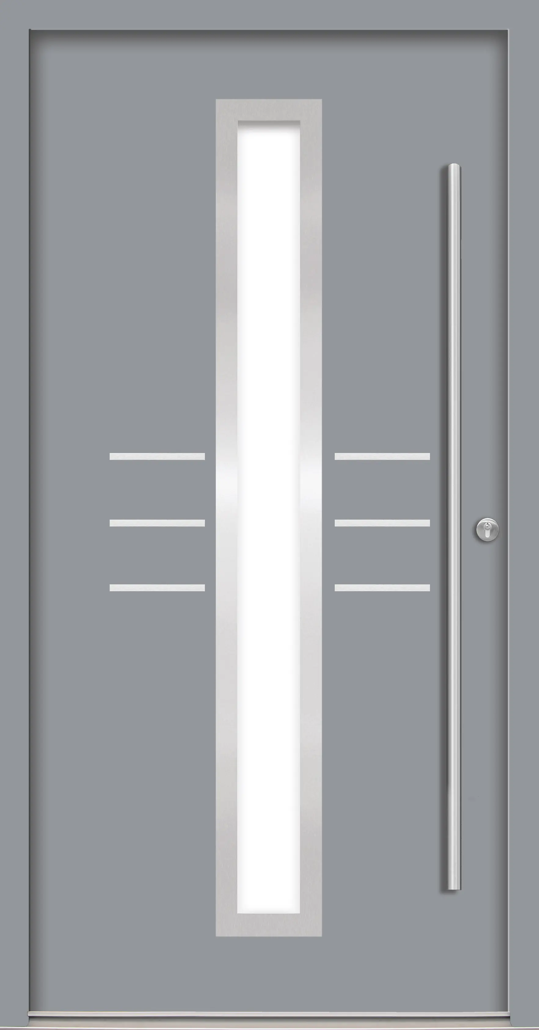 Splendoor Haustür Passivedoor Premium B07 Grau DIN Rechts 110 x 210 cm