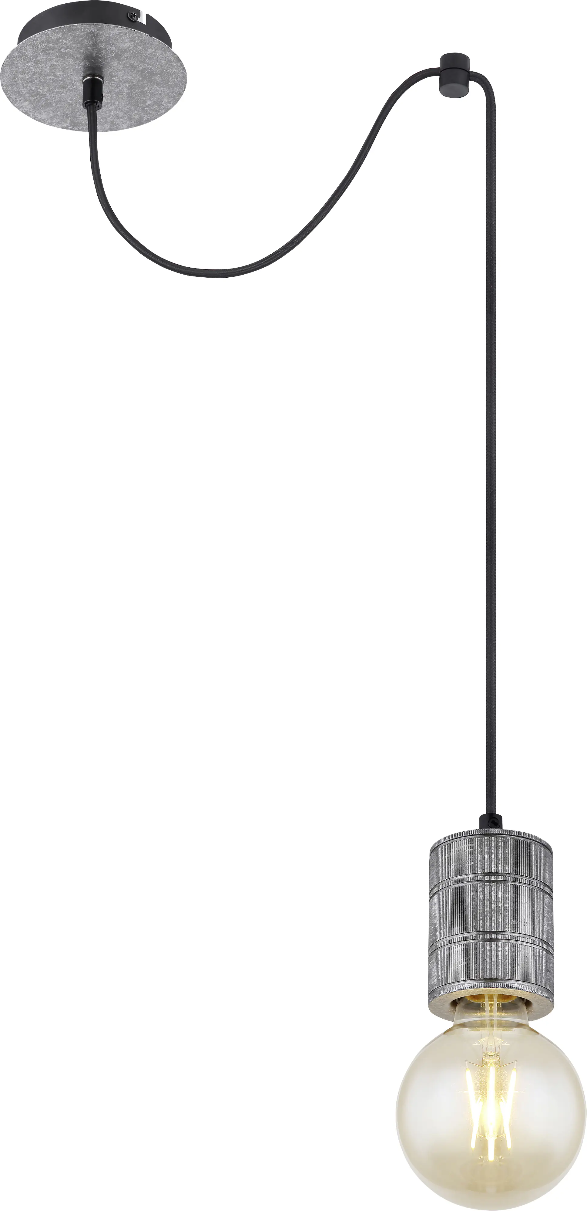 Globo Hängeleuchte Freedy, 1-flg.  E27, Metall silberfarben