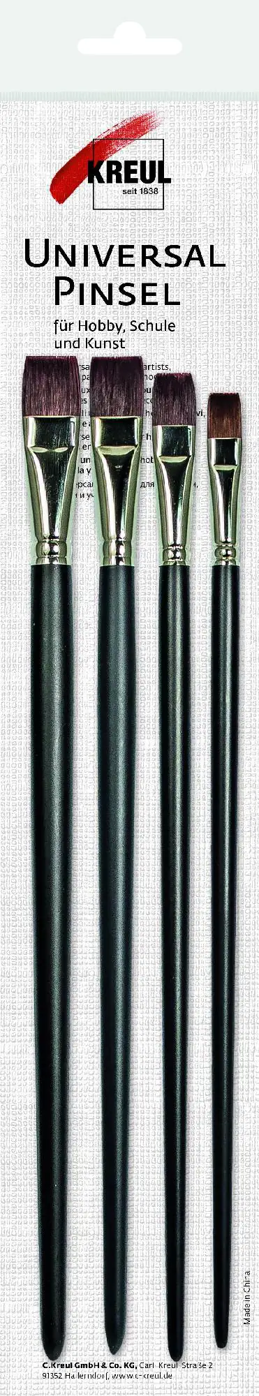 Kreul Universalpinsel Synthetics flach 4er Set Kreul Universalpinsel Synthetics flach 4er Set