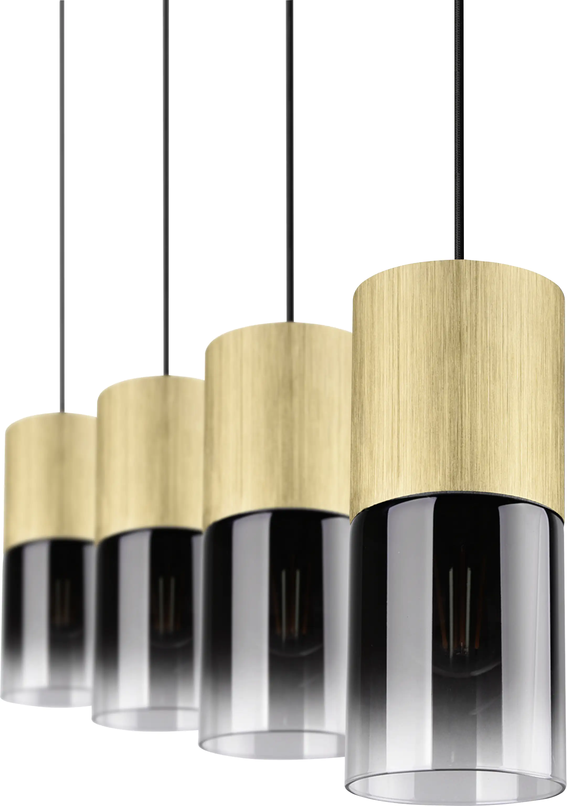 Trio Leuchten 4er Pendelleuchte Robin messing-matt 80,5 x 10 cm E27 28 W Trio Leuchten 4er Pendelleuchte Robin messing-matt 80,5 x 10 cm E27 28 W