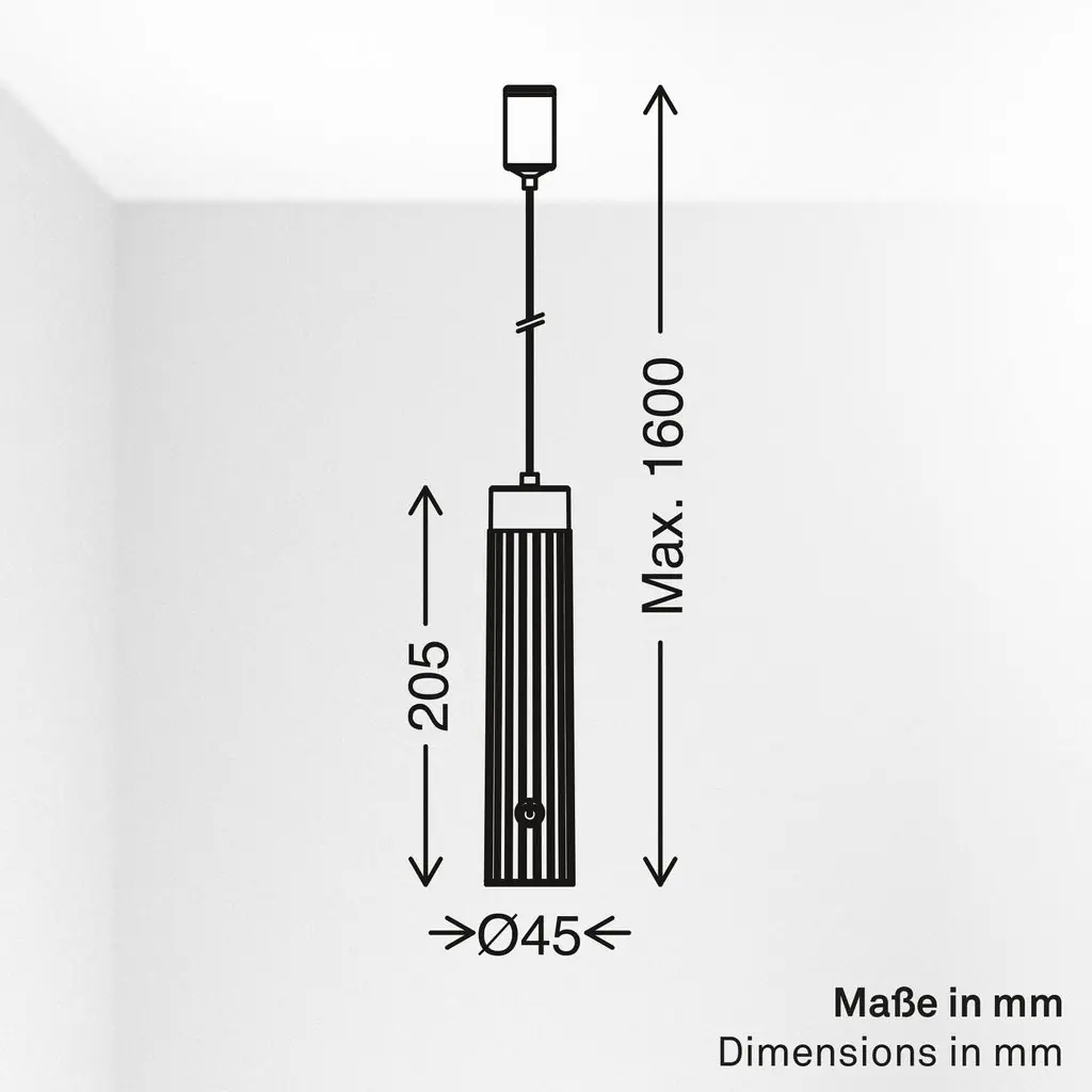 Briloner LED Akku-Pendelleuchte altweiß 3,5W warmweiß dimmbar