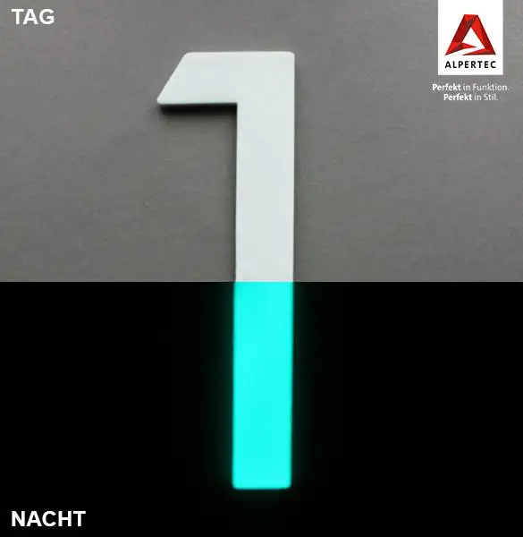 Alpertec Hausnummer 1 Selbstklebend Nachtleuchtend Alpertec Hausnummer 1 Selbstklebend Nachtleuchtend
