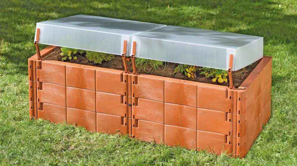 Juwel Hochbeet mit Thermohauben 2 in 1 130 x 60 x 51 cm terracotta