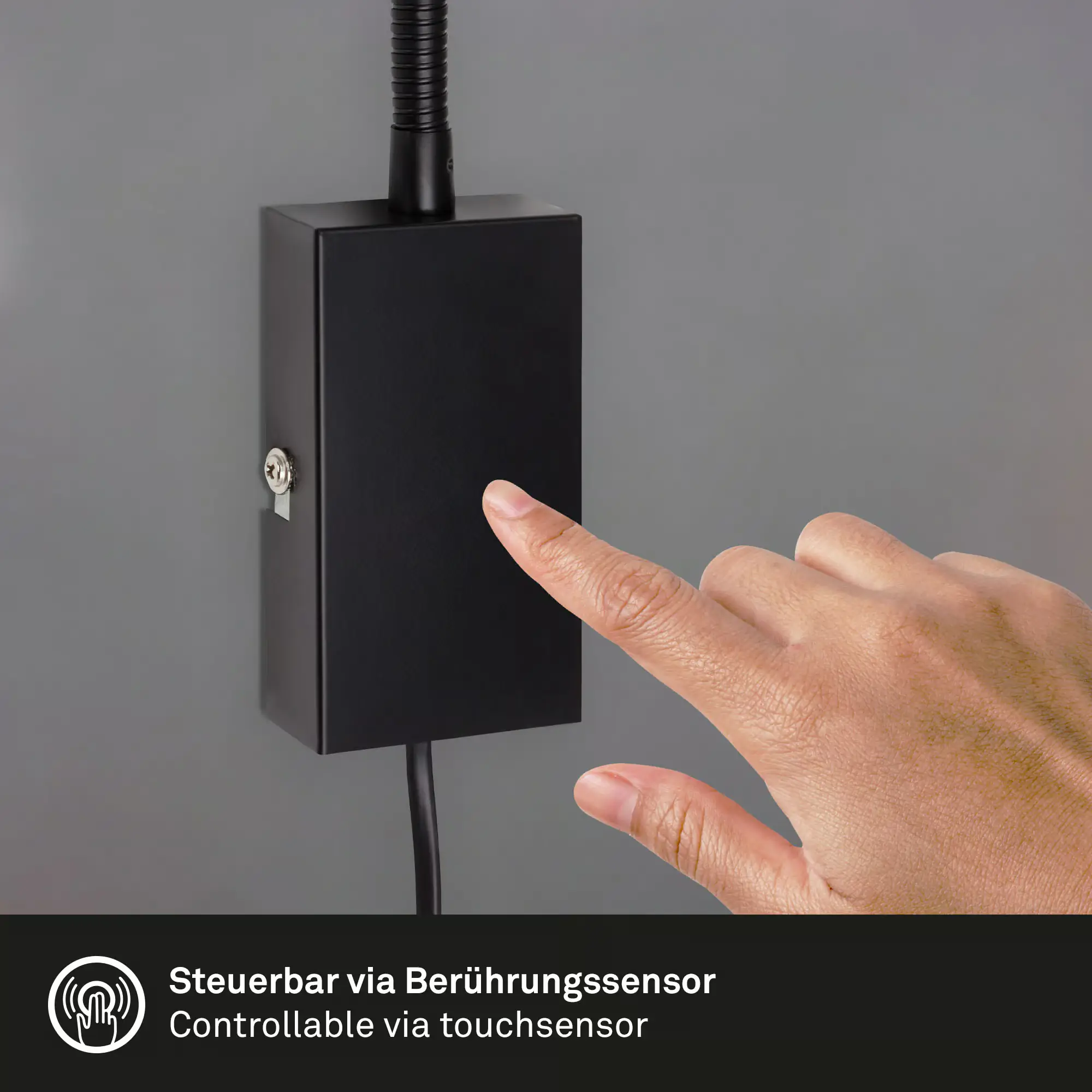 Briloner LED Touch Wandleuchte Tusi schwarz 5W, warmweiß