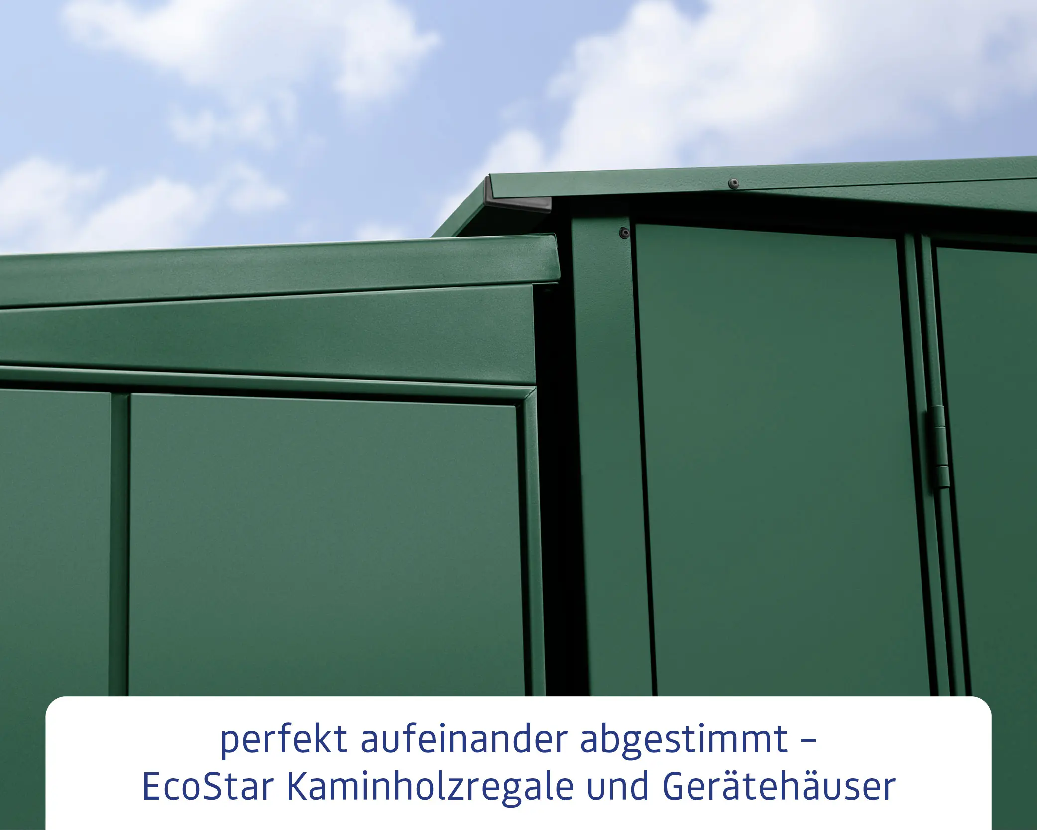 Ecostar Kaminholzregal Elegant-V Typ 1, moosgrün, mit Verstrebung