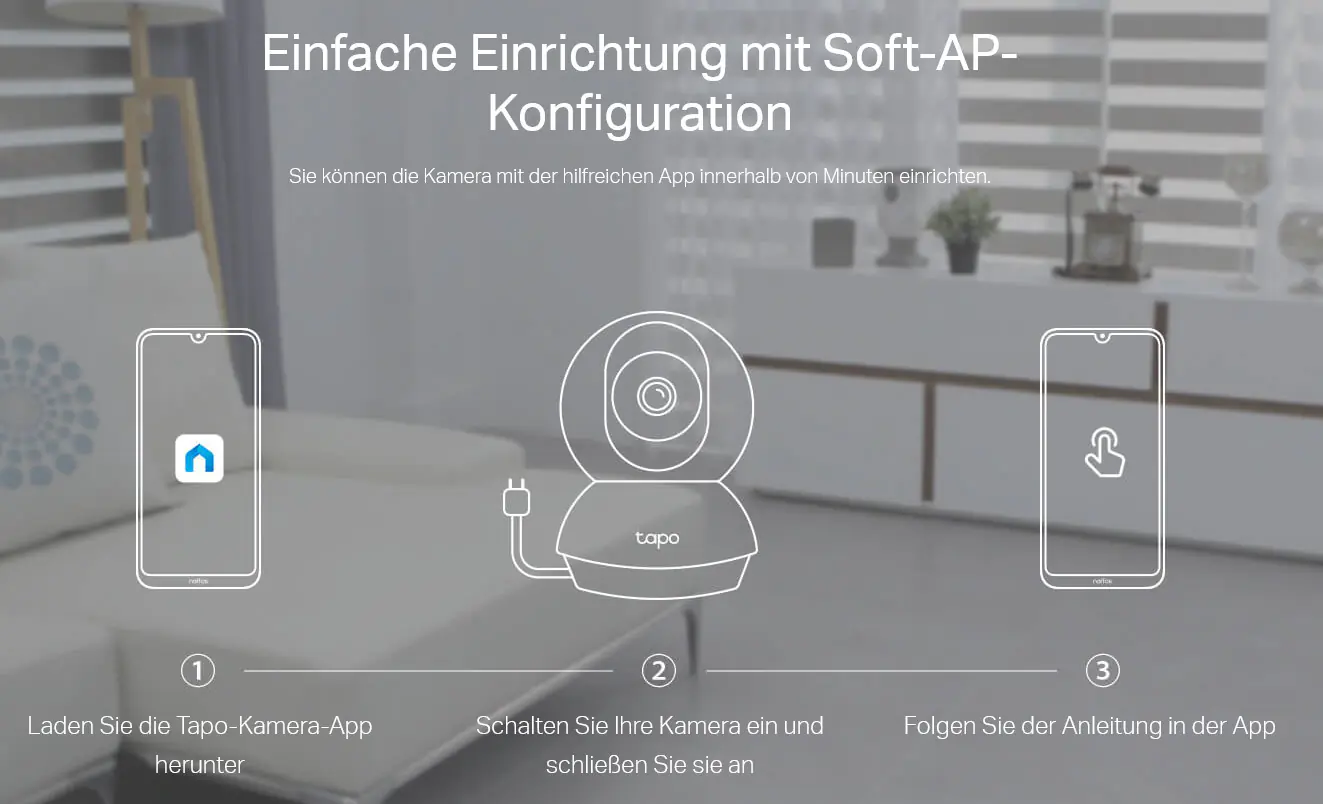 TP-Link Indoor Überwachungskamera TC70 Appsteuerung; 360 Grad TP-Link Indoor Überwachungskamera TC70 Appsteuerung; 360 Grad