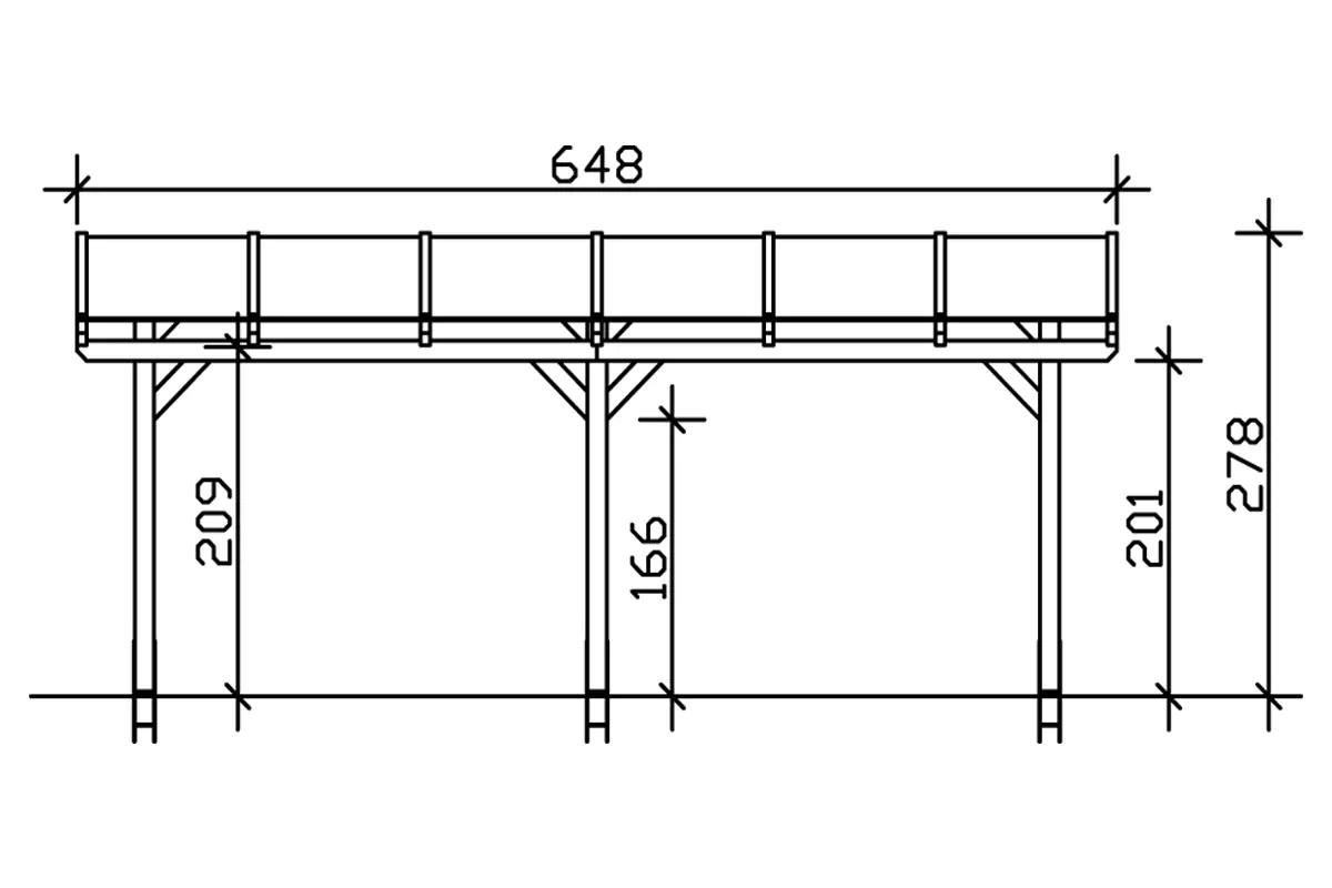 SKAN HOLZ Terrassenüberdachung Siena 648 x 400 cm Leimholz