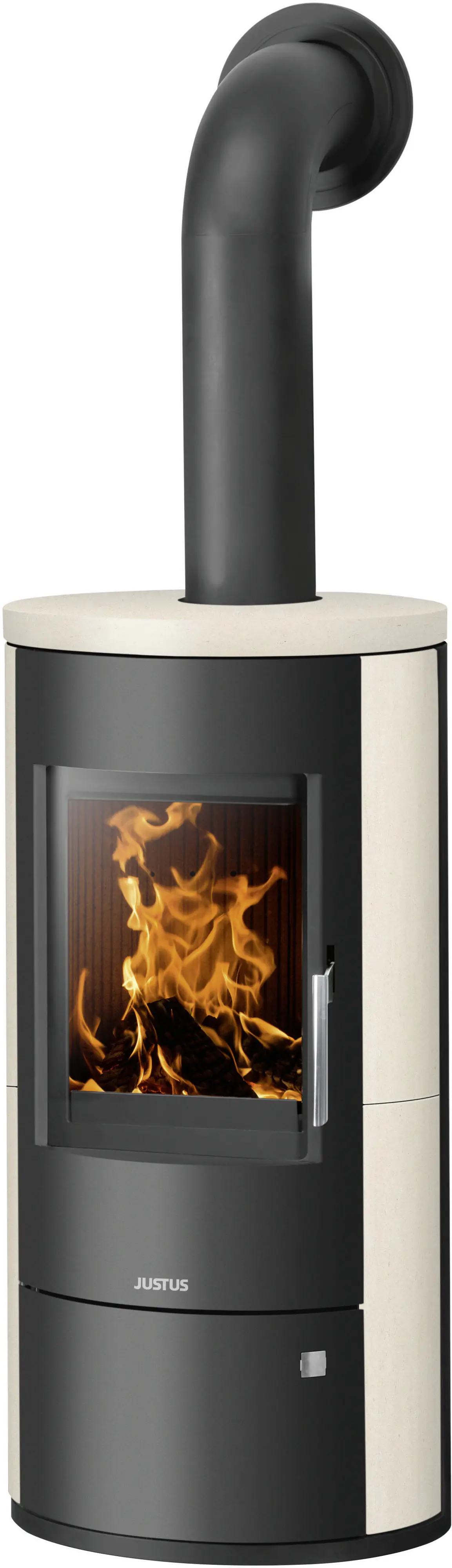 Justus Kaminofen Austin 5 Kalkstein-Cream Grundgerät schwarz 5 kW