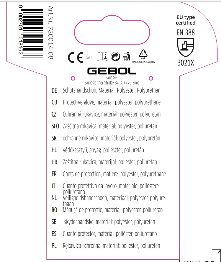 Gebol Handschuh Viola   Gebol Handschuh Viola