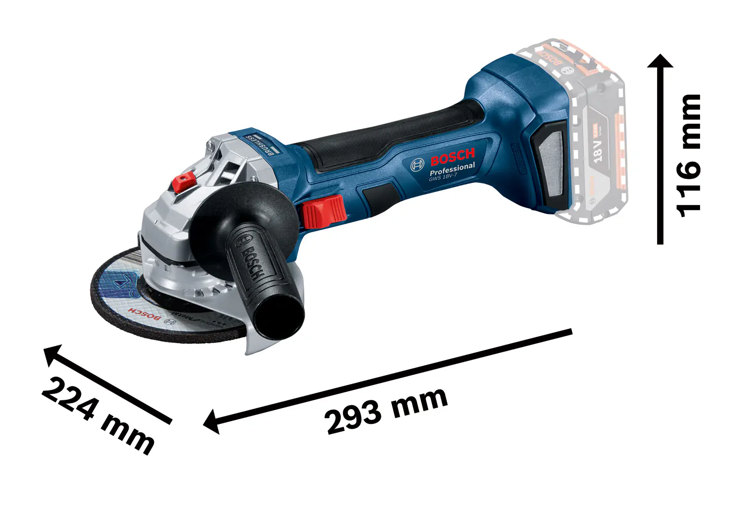 Bosch Professional Akku-Winkelschleifer GWS 18V-7 125 mm Solo Bosch Professional Akku-Winkelschleifer GWS 18V-7 125 mm Solo