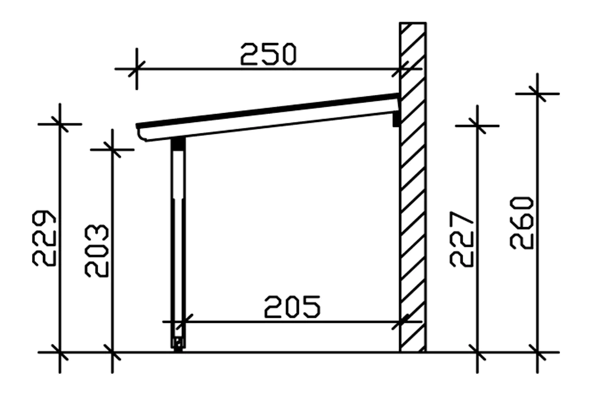 4018211200139_2110733 SKAN HOLZ Terrassenüberdachung Rimini 648 x 250 cm, Douglasie, natur