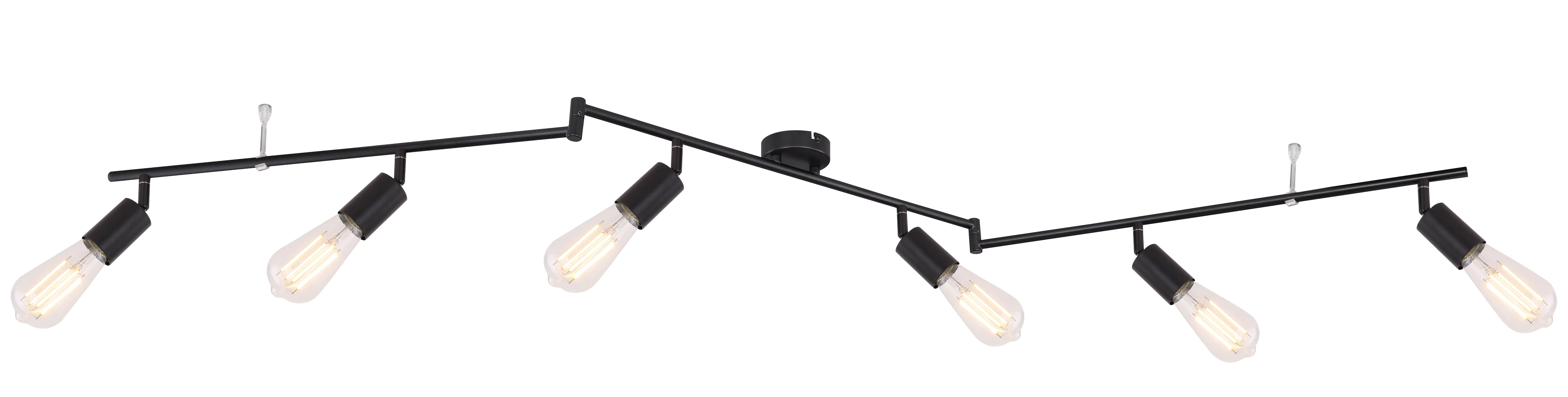 Globo 6er Spot Martha schwarz 180 x 8,5 cm E27, max. 60 W