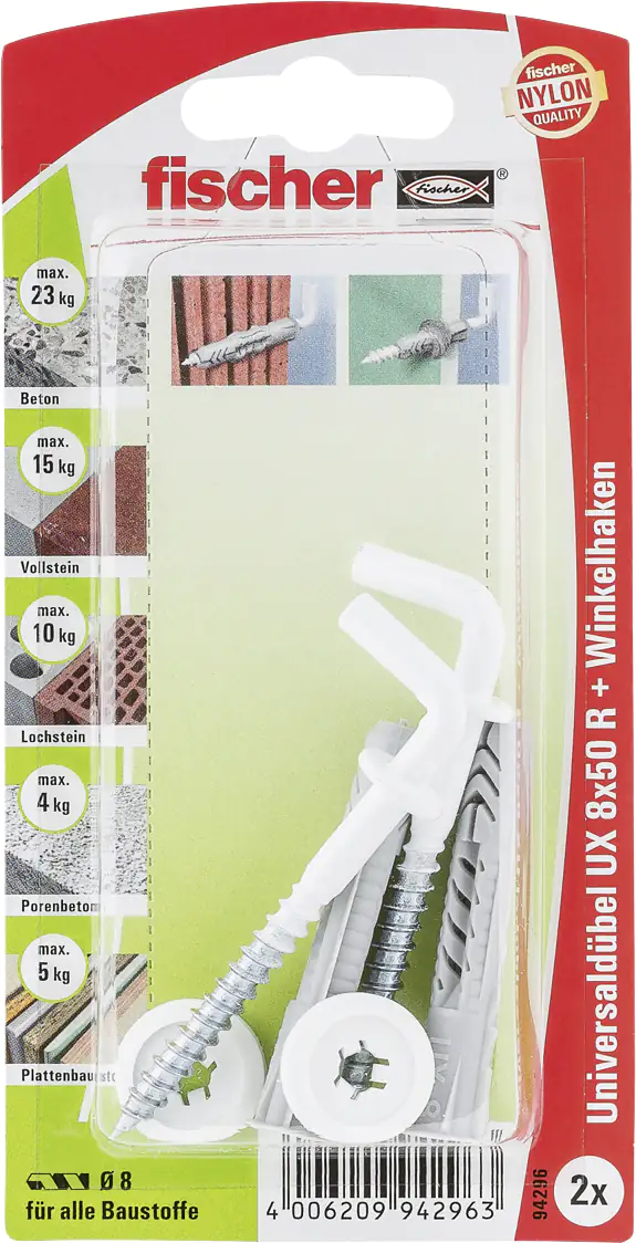 Fischer Universaldübel UX Fischer Universaldübel-Set UX 8.0 x 50 mm - 2 Stück