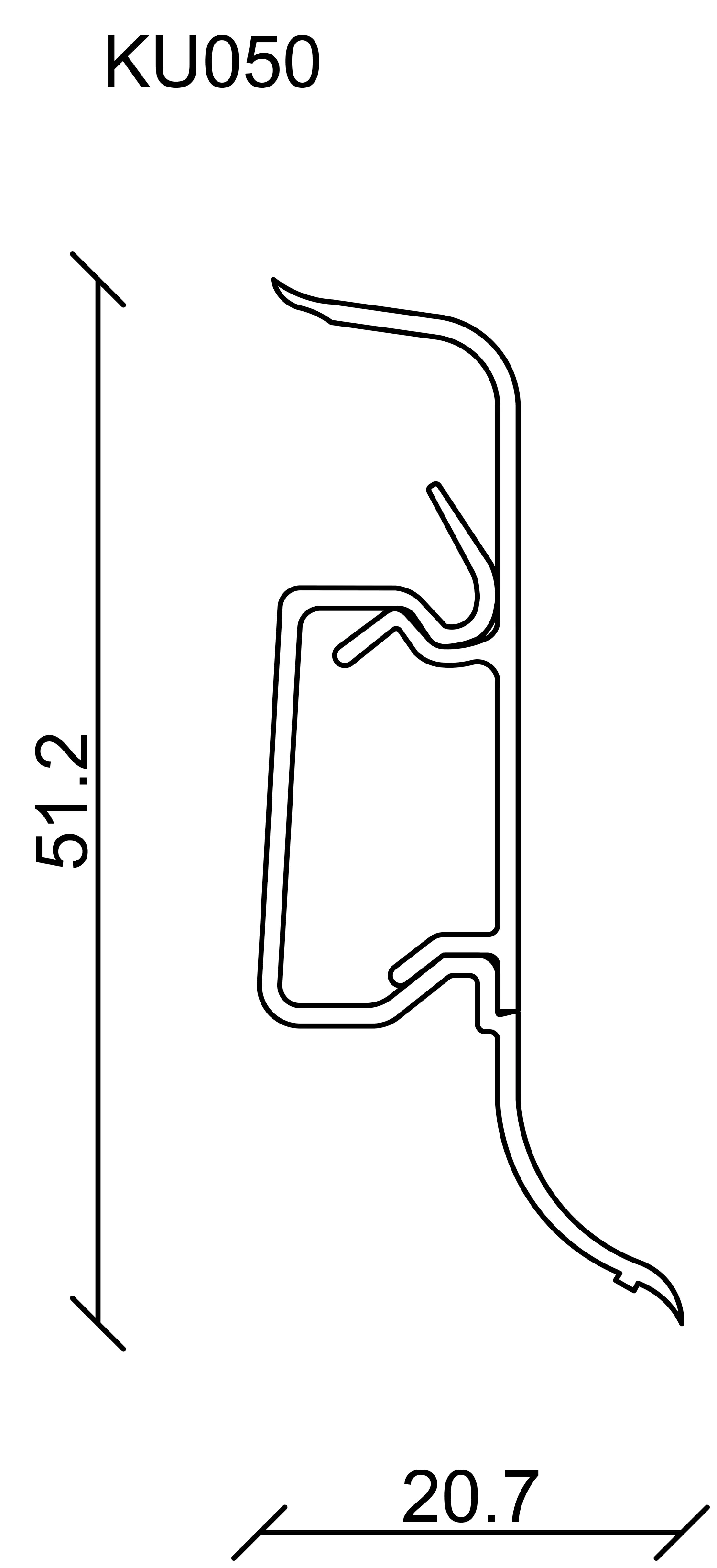 FN Neuhofer Klemmsockelleiste 250 cm 50 x 22,5 mm Silberesche