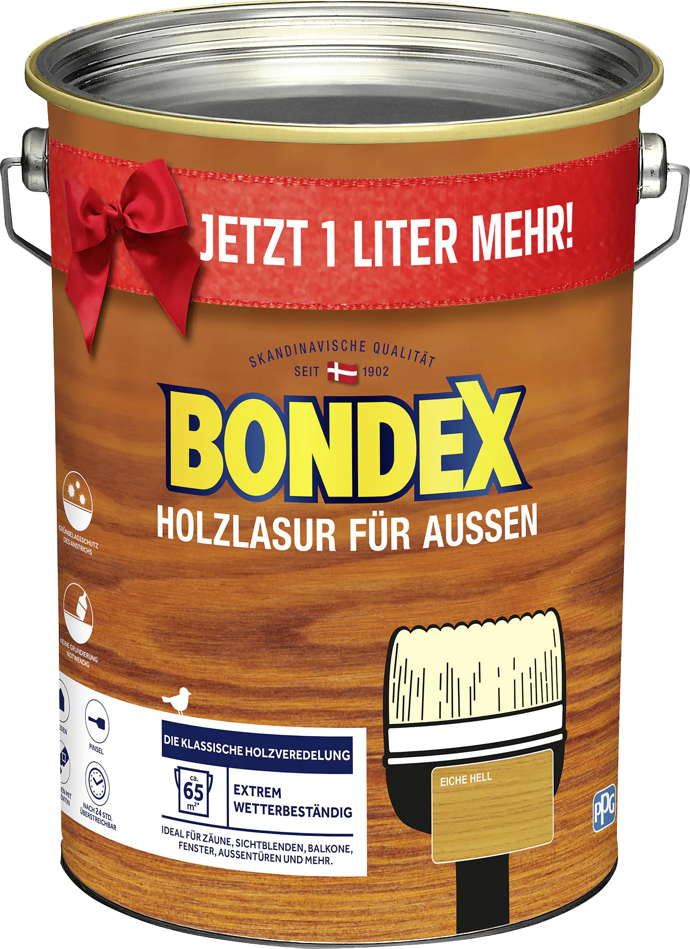 Bondex Holzlasur für Aussen 4+1 l eiche hell Jetzt 1 L mehr ! Bondex Holzlasur für Aussen 4+1 l eiche hell Jetzt 1 L mehr !