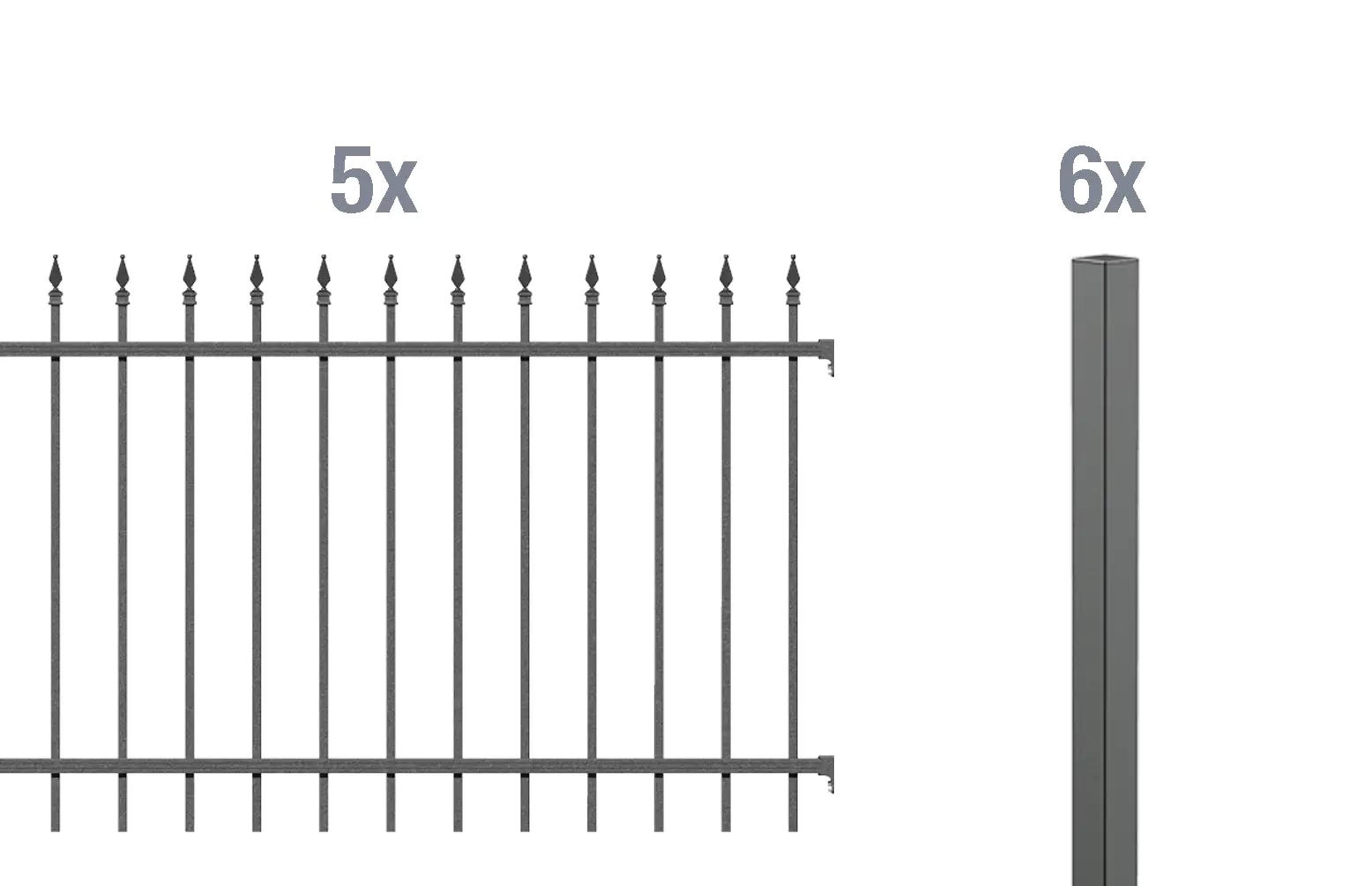Alberts Komplettset Zaun Chaussee 10 m 120 cm anthrazit zE Alberts Komplettset Zaun Chaussee 10 m 120 cm anthrazit zE