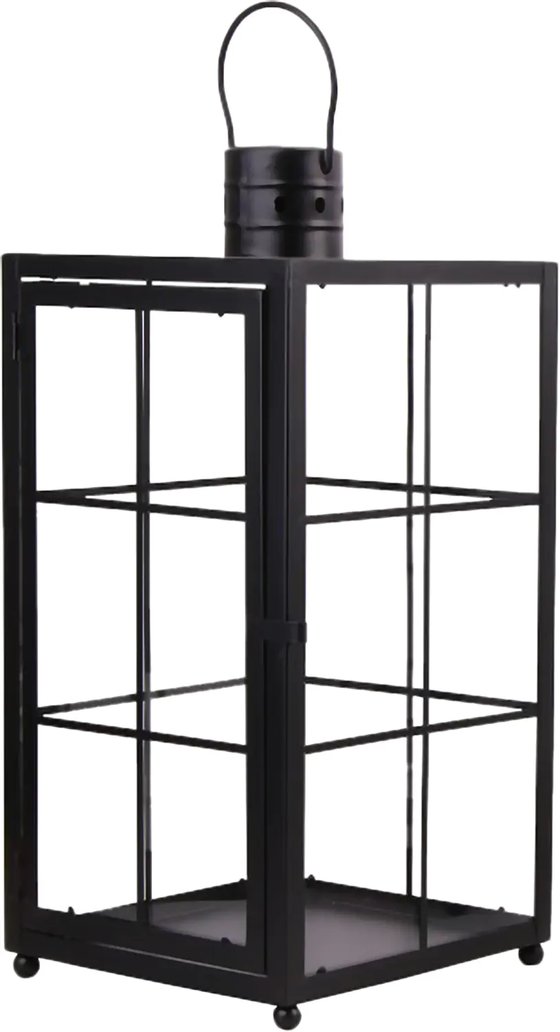 TrendLine Deko Eisen-Glas Laterne 43 x 20 x 20 cm schwarz TrendLine Deko Eisen-Glas Laterne 43 x 20 x 20 cm schwarz