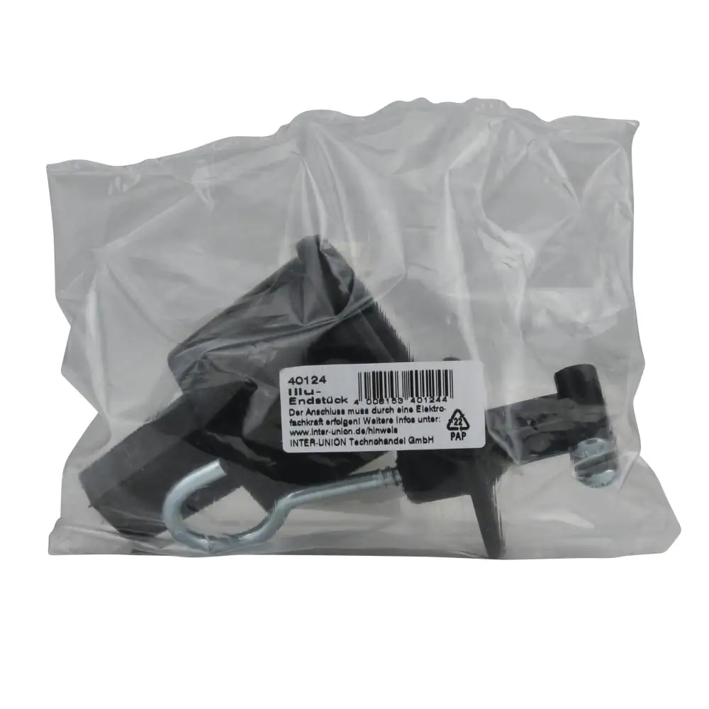 Endstück für Illuminationsleitung mit Haken, schwarz