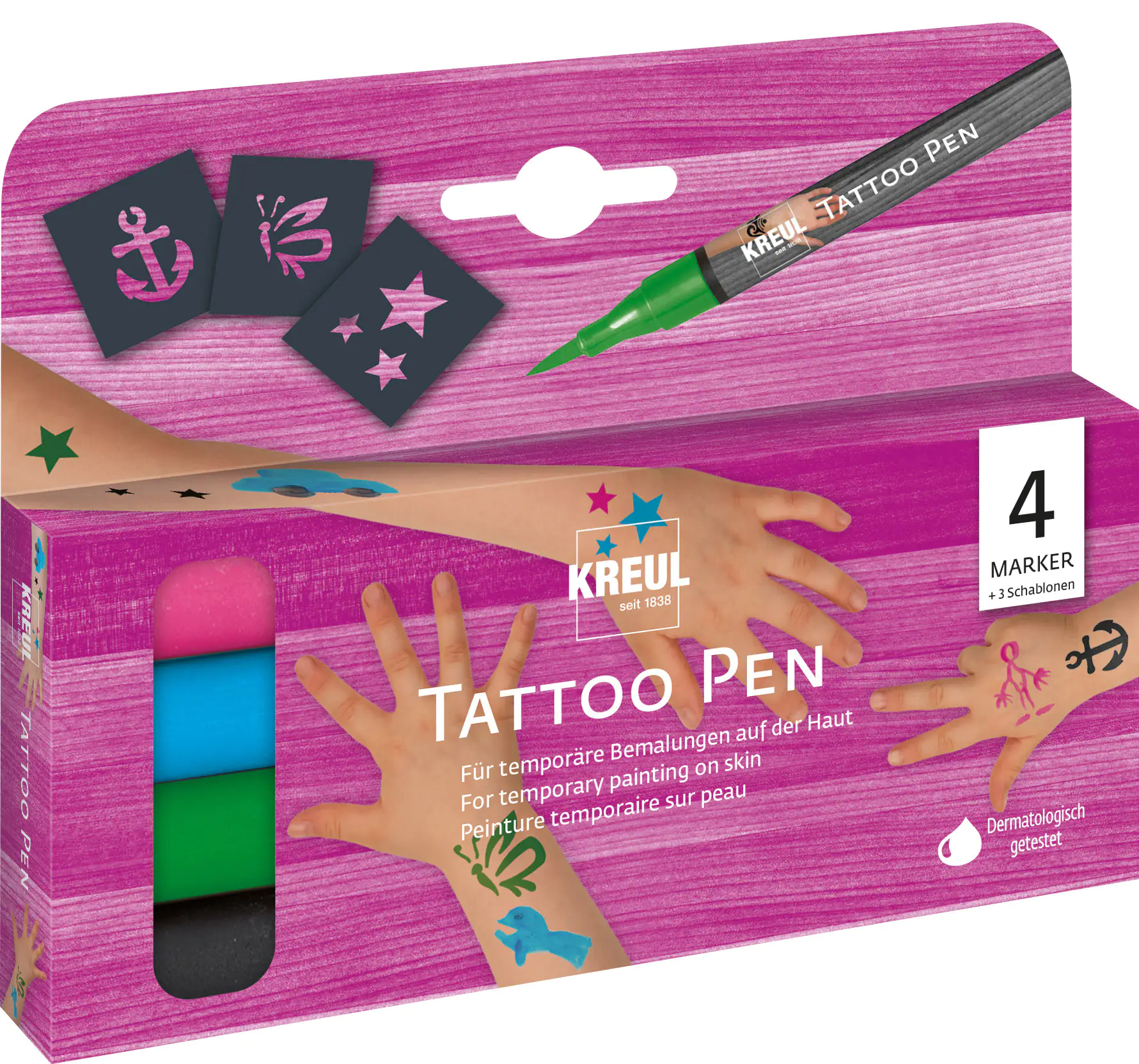 Kreul Tattoo Pen 4er Set Anker Sterne Schmetterling Kreul Tattoo Pen 4er Set Anker Sterne Schmetterling