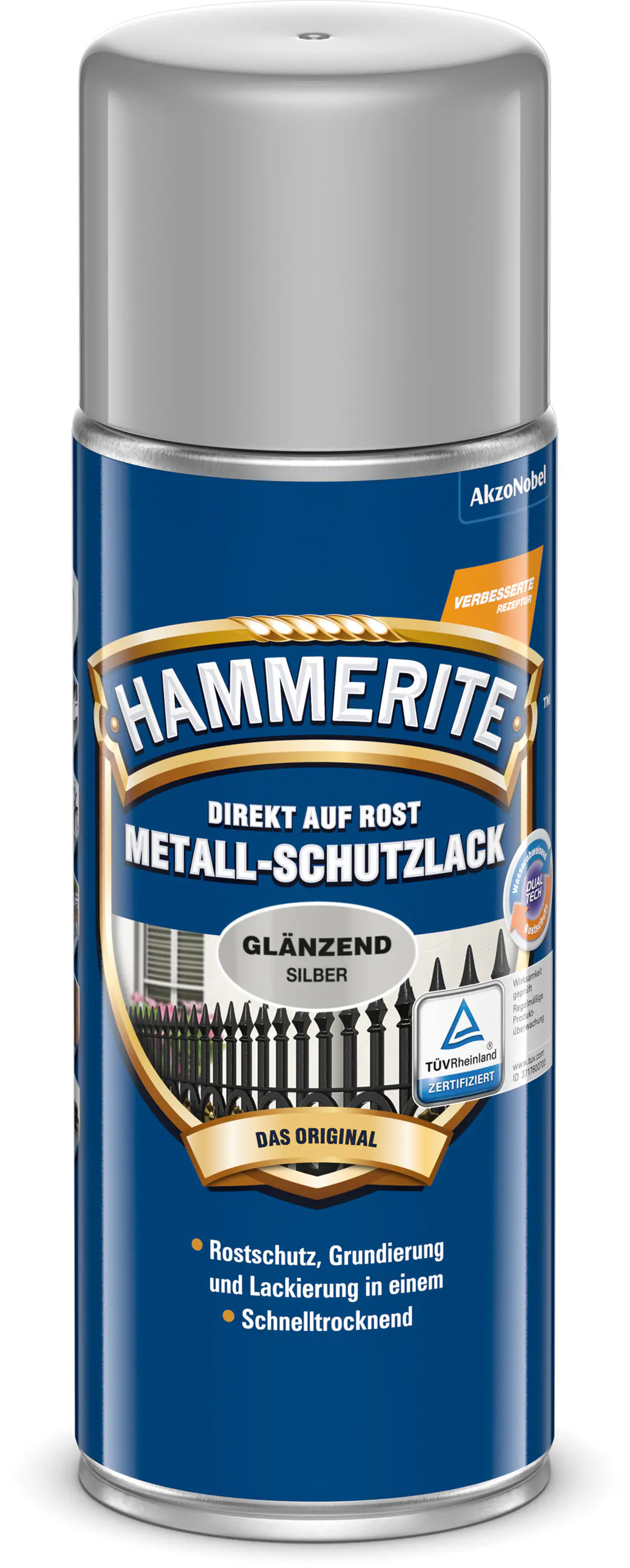 Hammerite Metall-Schutzlack Spray 400 ml silber glänzend