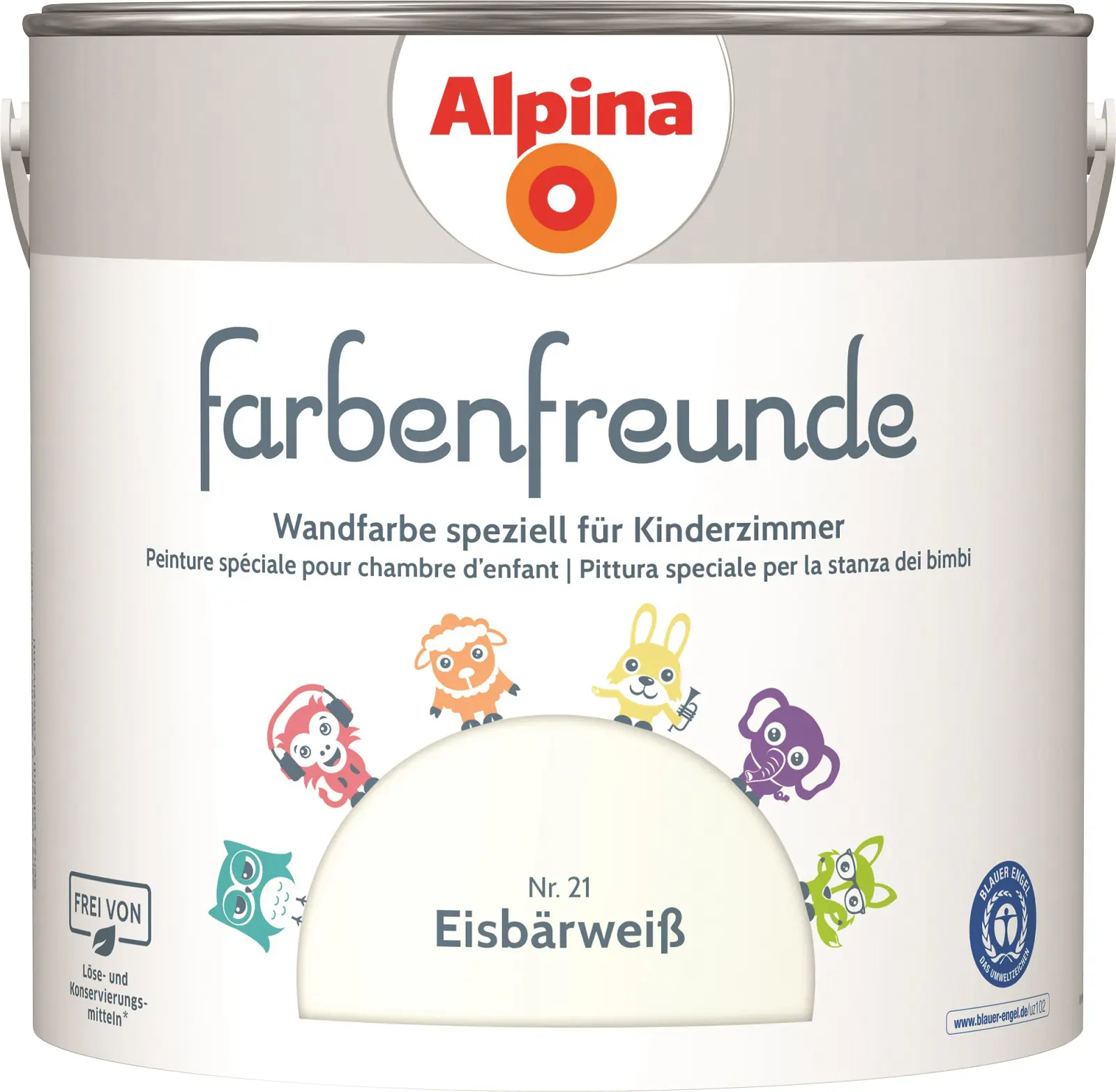 Alpina Farbenfreunde Wandfarbe Nr. 21 eisbärweiß 2,5 L matt
