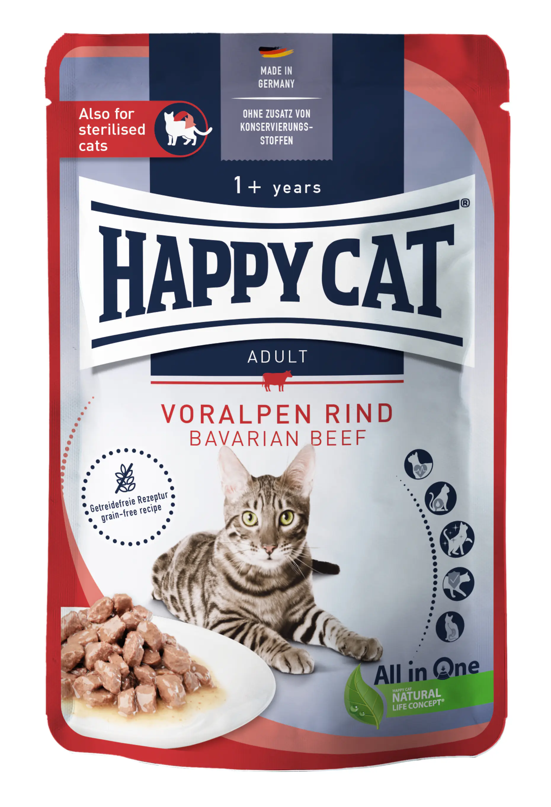 Happy Cat Culinary Katzennassfutter Adult getreidefrei 85 g Voralpen Rind