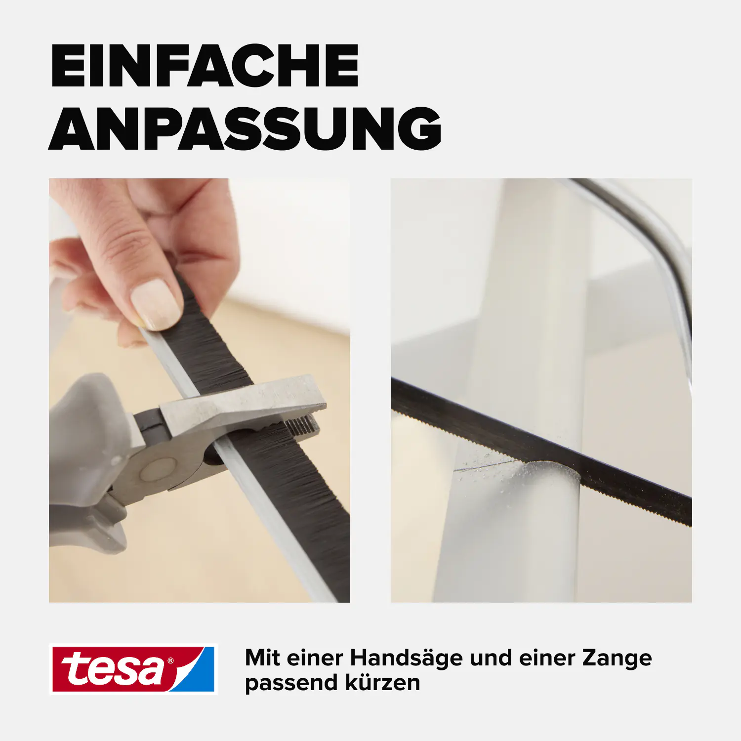 tesa Moll Türdichtschiene weiß, für Textilböden, für Spalten bis 15 mm