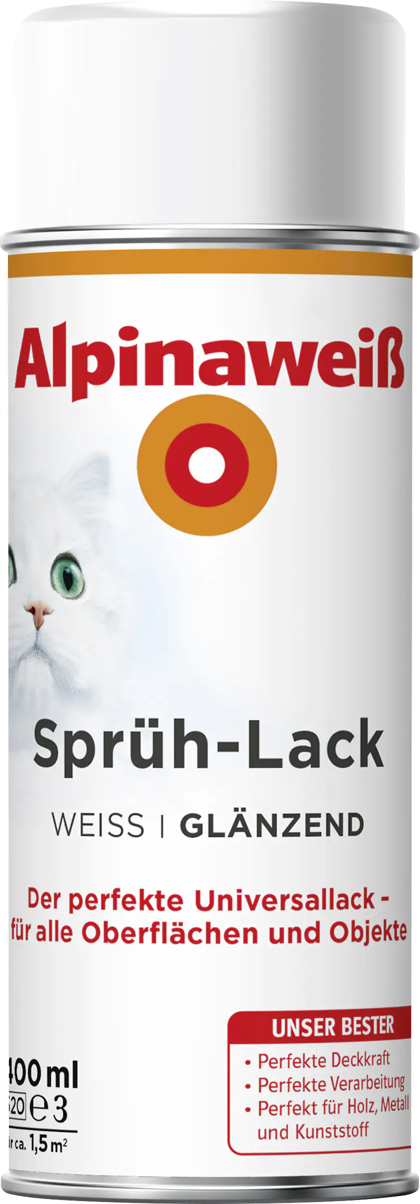 Alpinaweiß Sprühlack 400 ml weiß glänzend