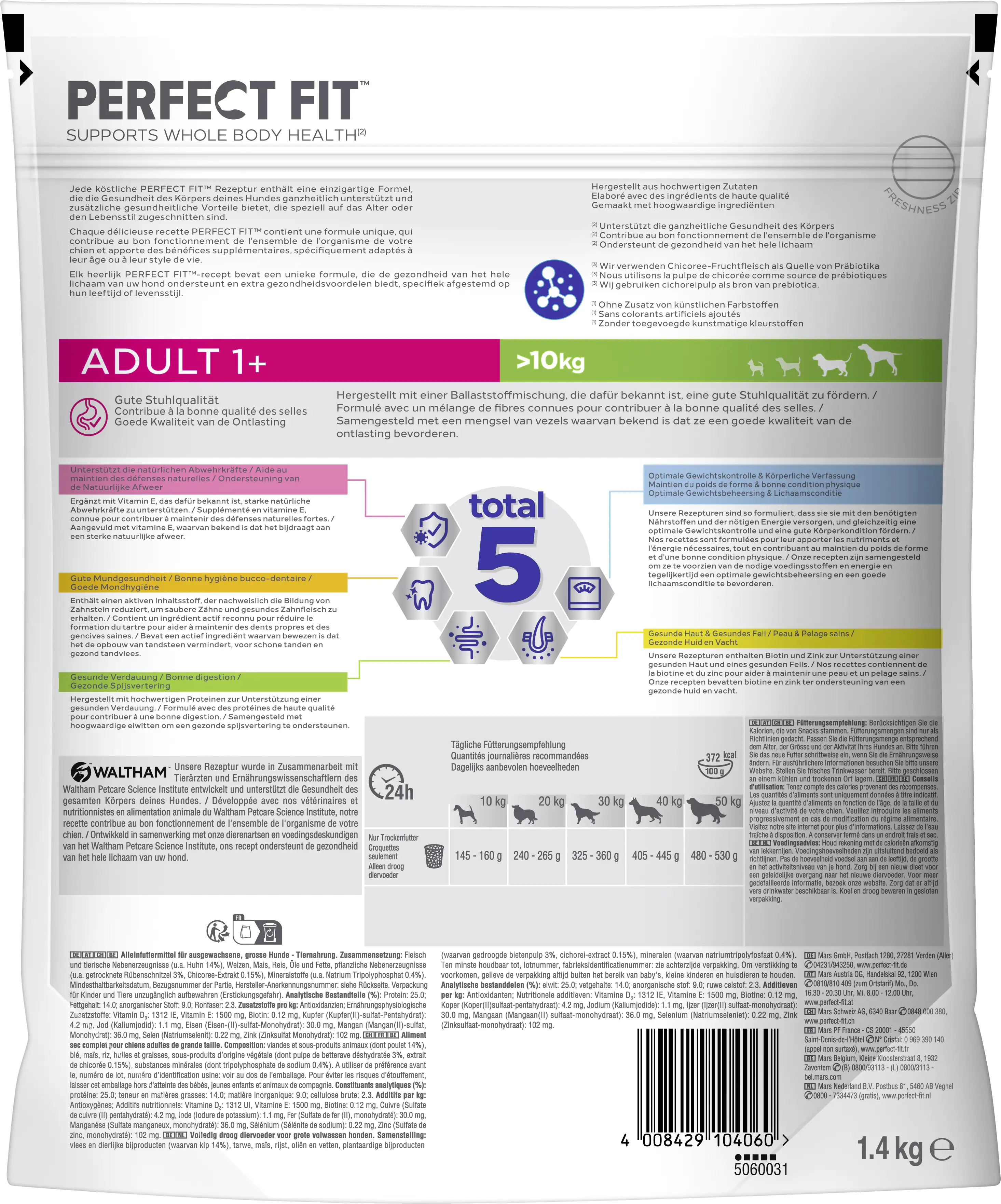 Perfect Fit Hundefutter Adult mit Huhn 1400 g Beutel, für Hunde unter 10kg