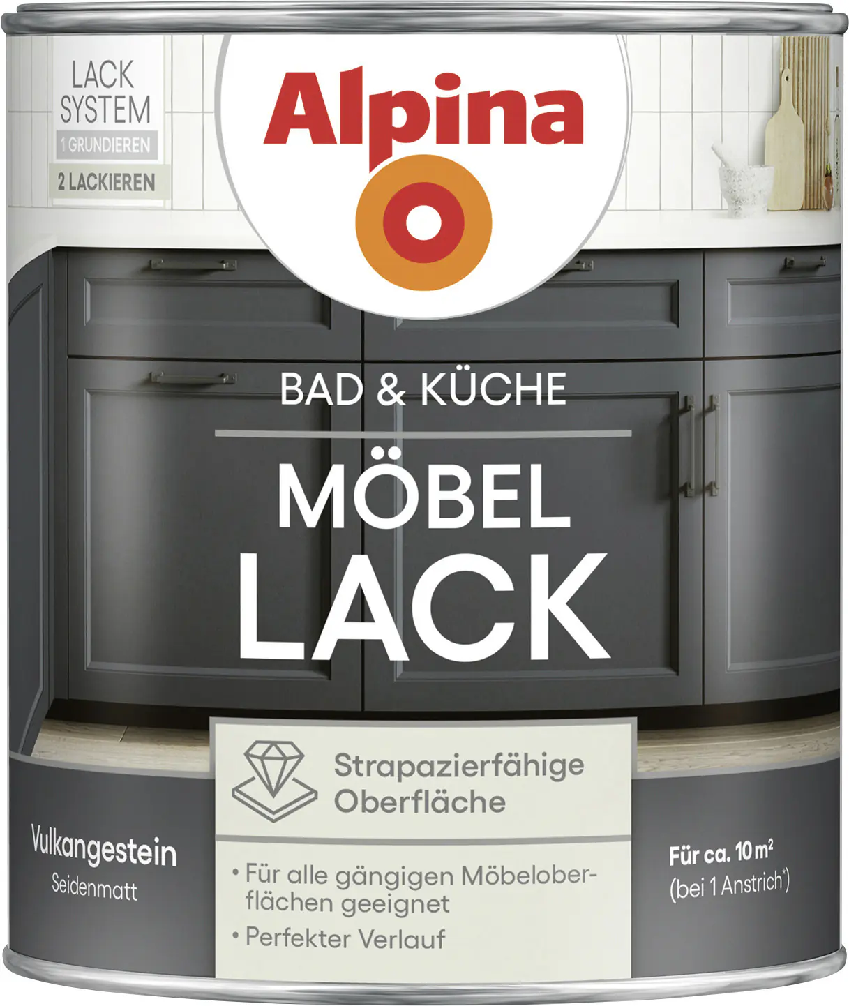 Alpina Möbellack für Küche & Badezimmer Vulkangestein 750 ml